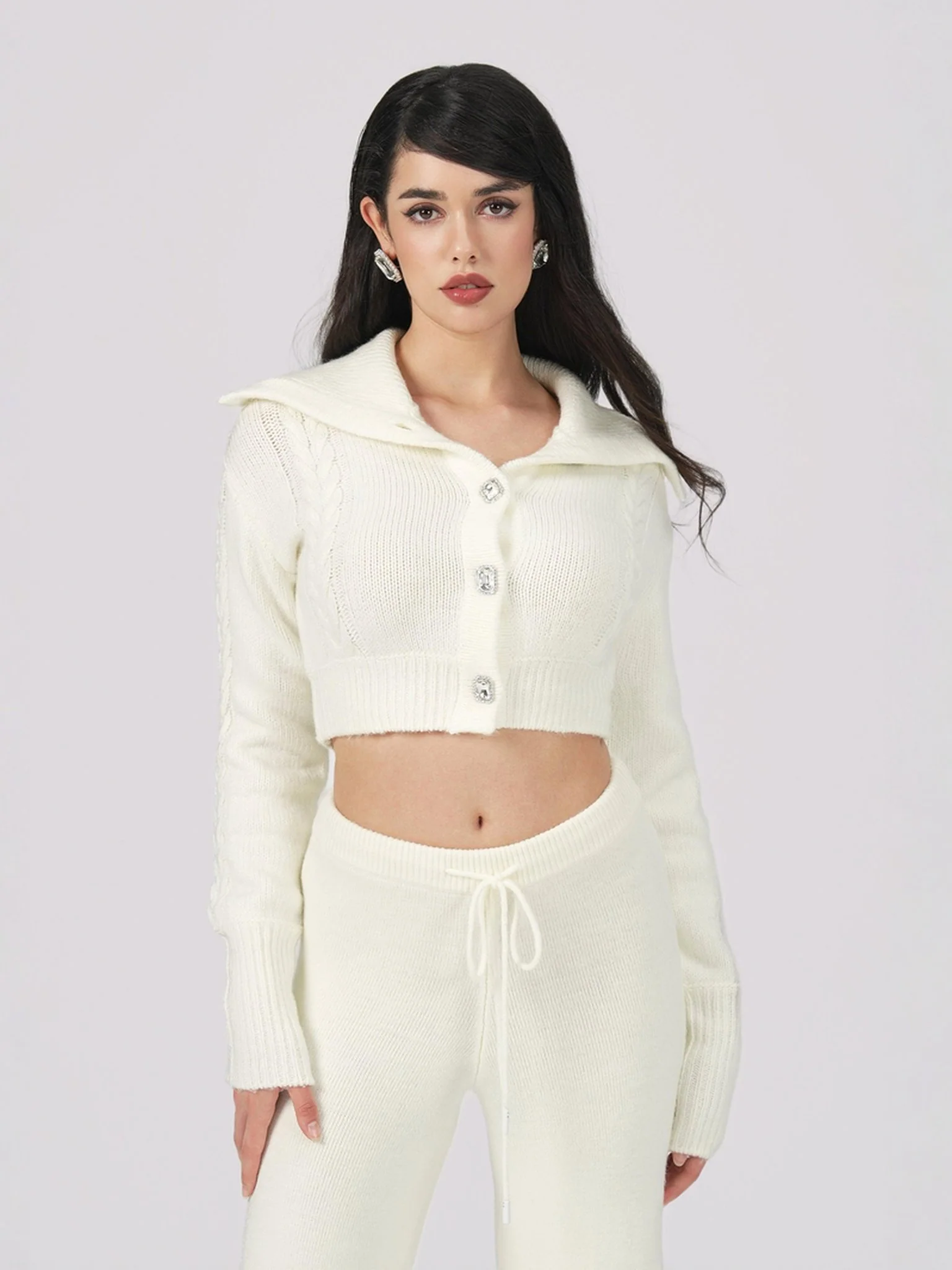 Addison Coat + Scarf Set (White) (Final Sale)