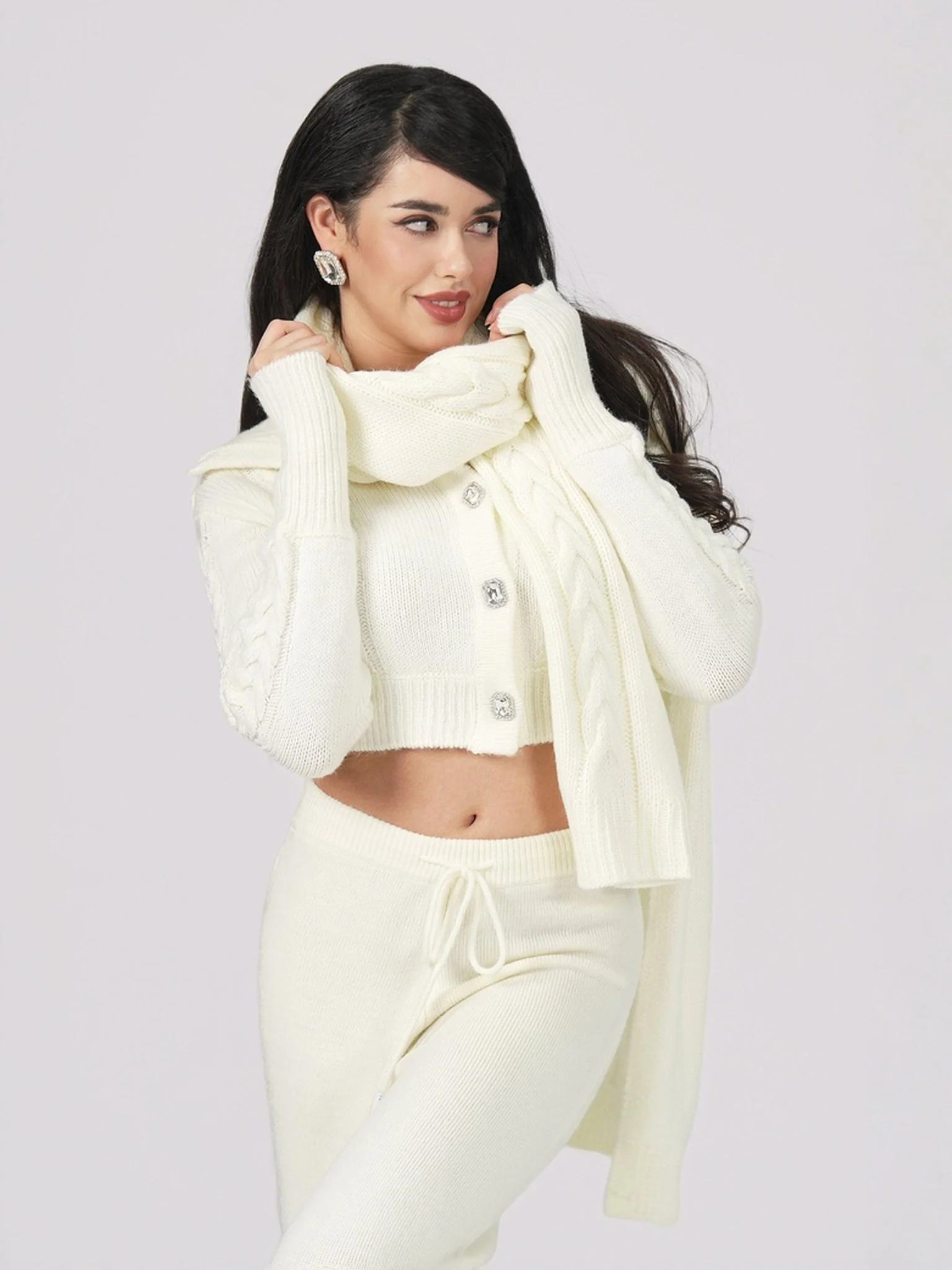 Addison Coat + Scarf Set (White) (Final Sale) - Image 6
