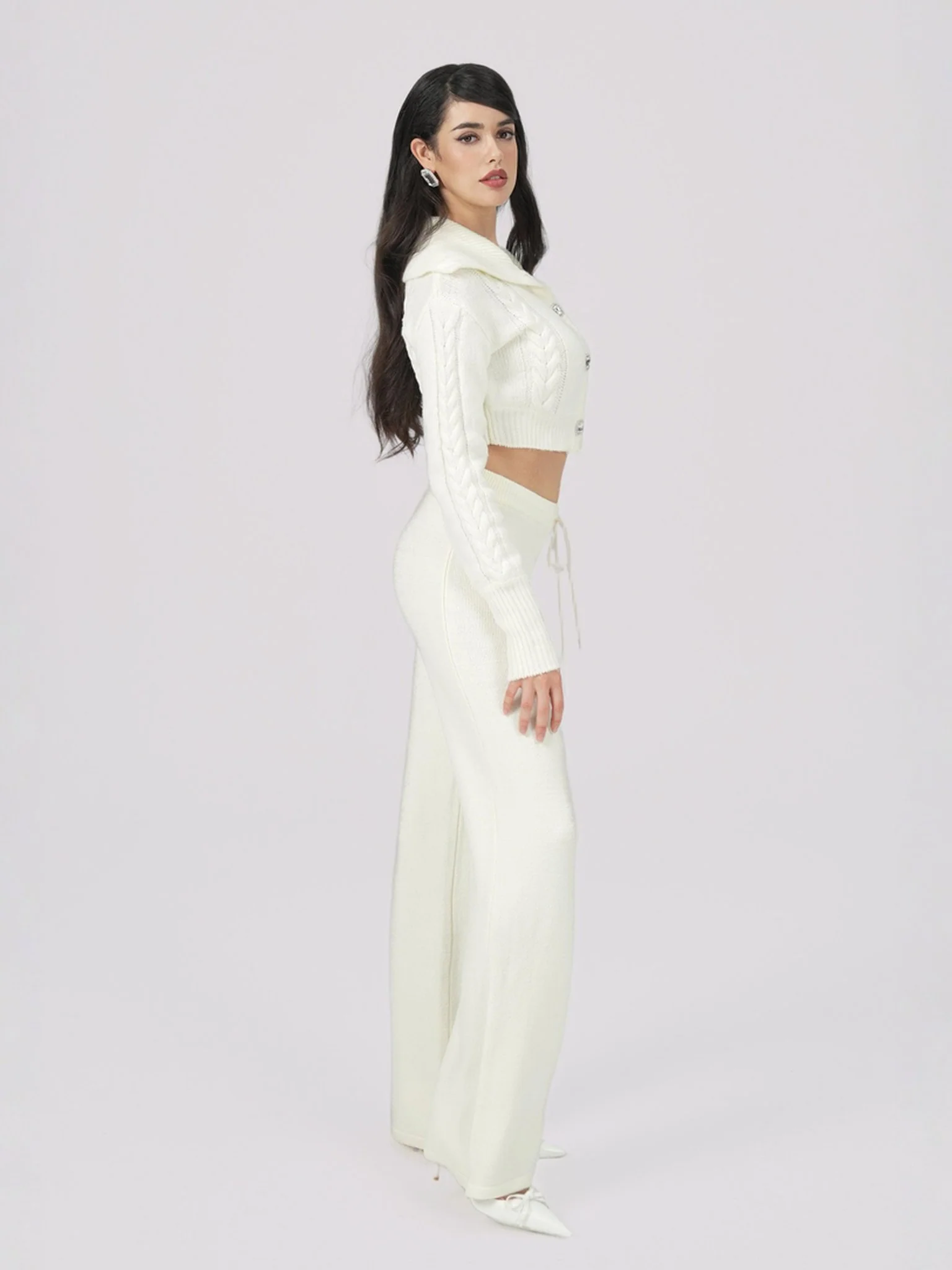 Addison Coat + Scarf Set (White) (Final Sale) - Image 8