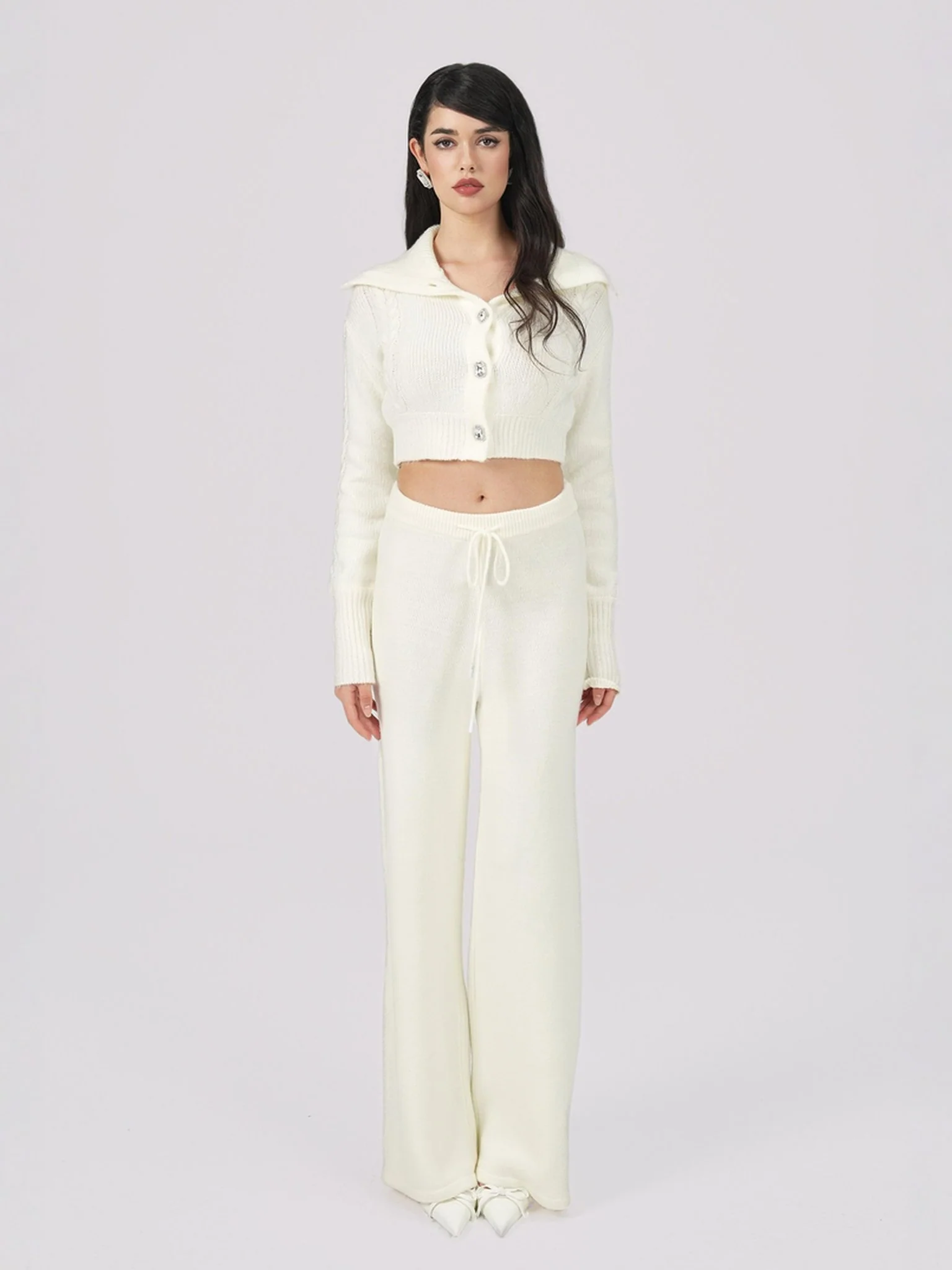 Addison Coat + Scarf Set (White) (Final Sale) - Image 9