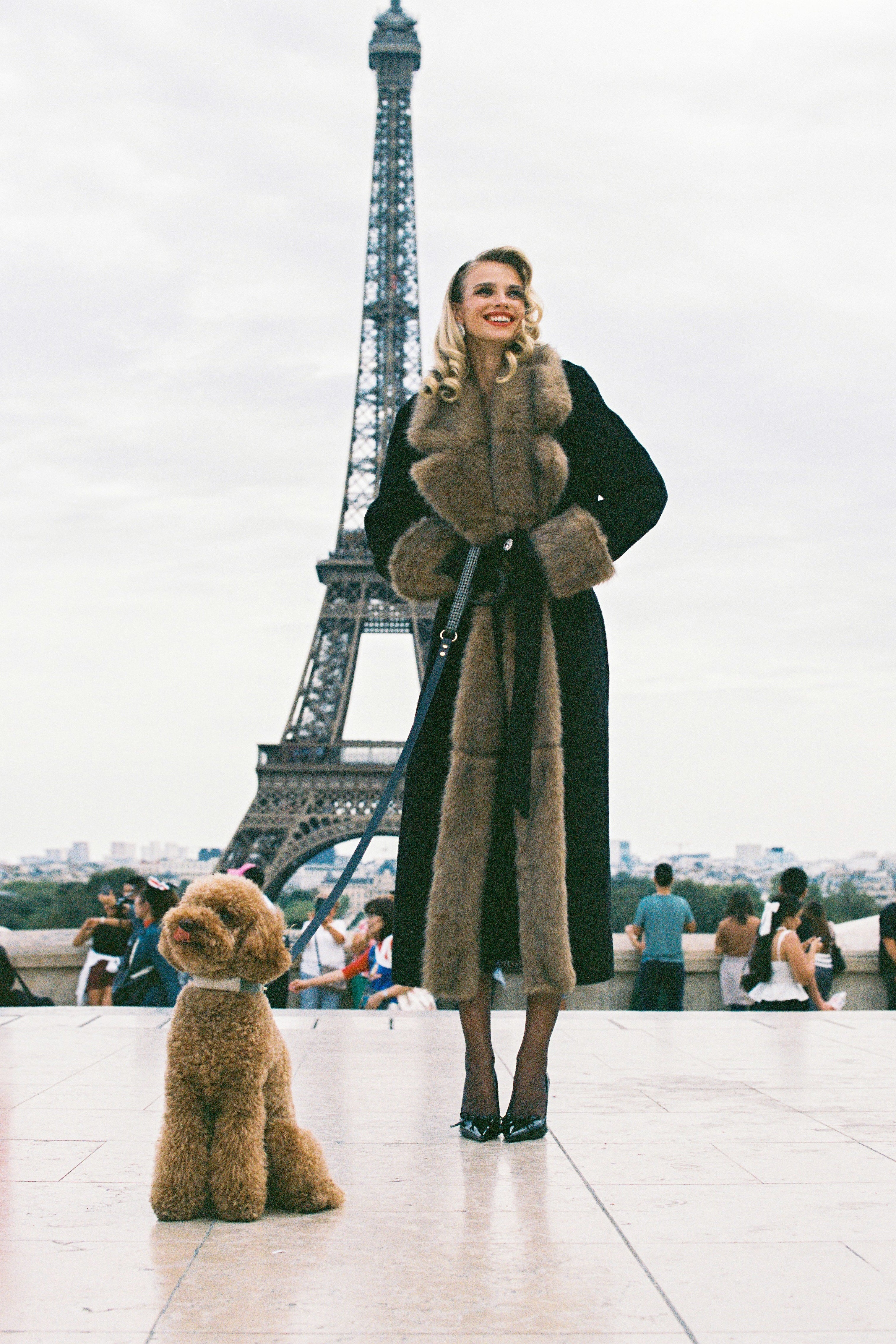 Adriana Faux Fur Coat (Black & Brown) - Image 3