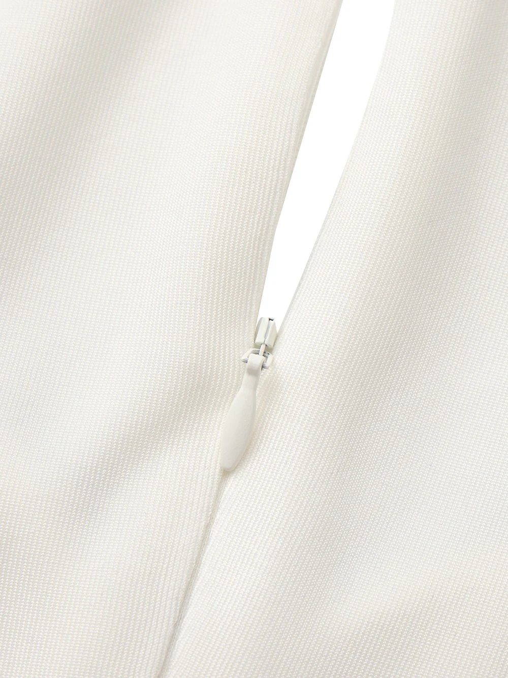 Adriana Lace Trim High-Slit Ivory Acetate Dress - Image 9