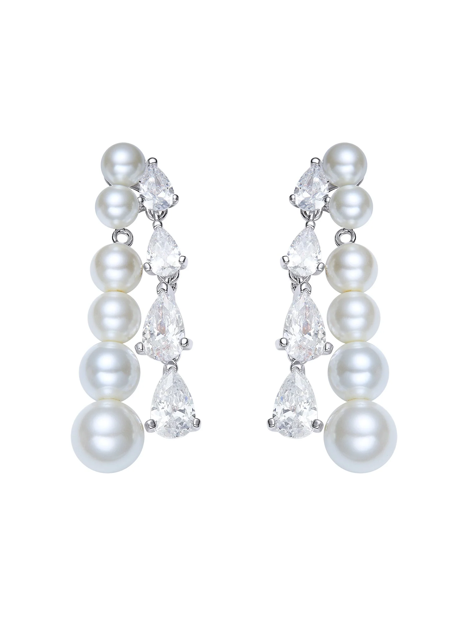 Adriana Pearl and Crystal Drop Earrings