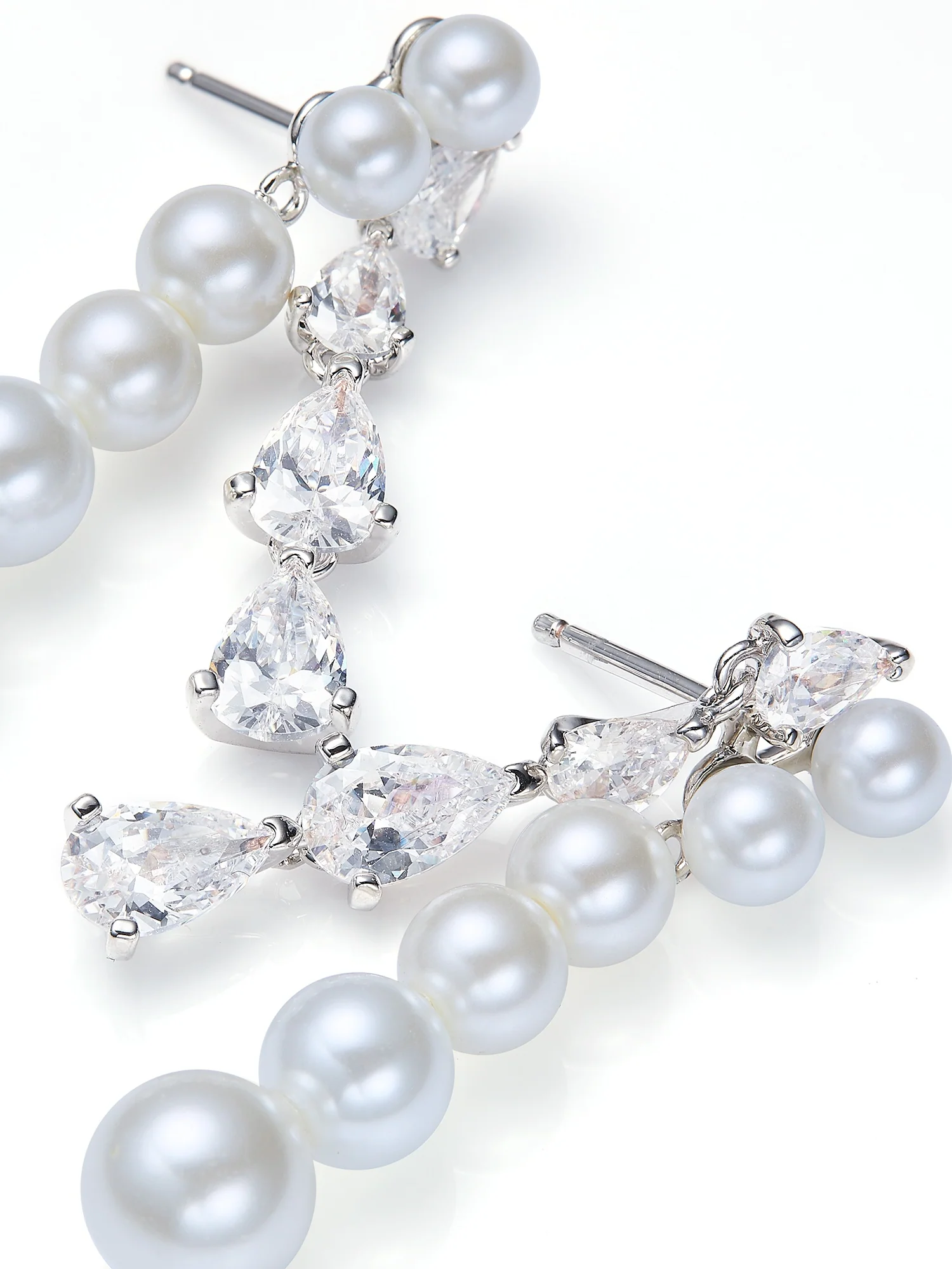 Adriana Pearl and Crystal Drop Earrings - Image 5