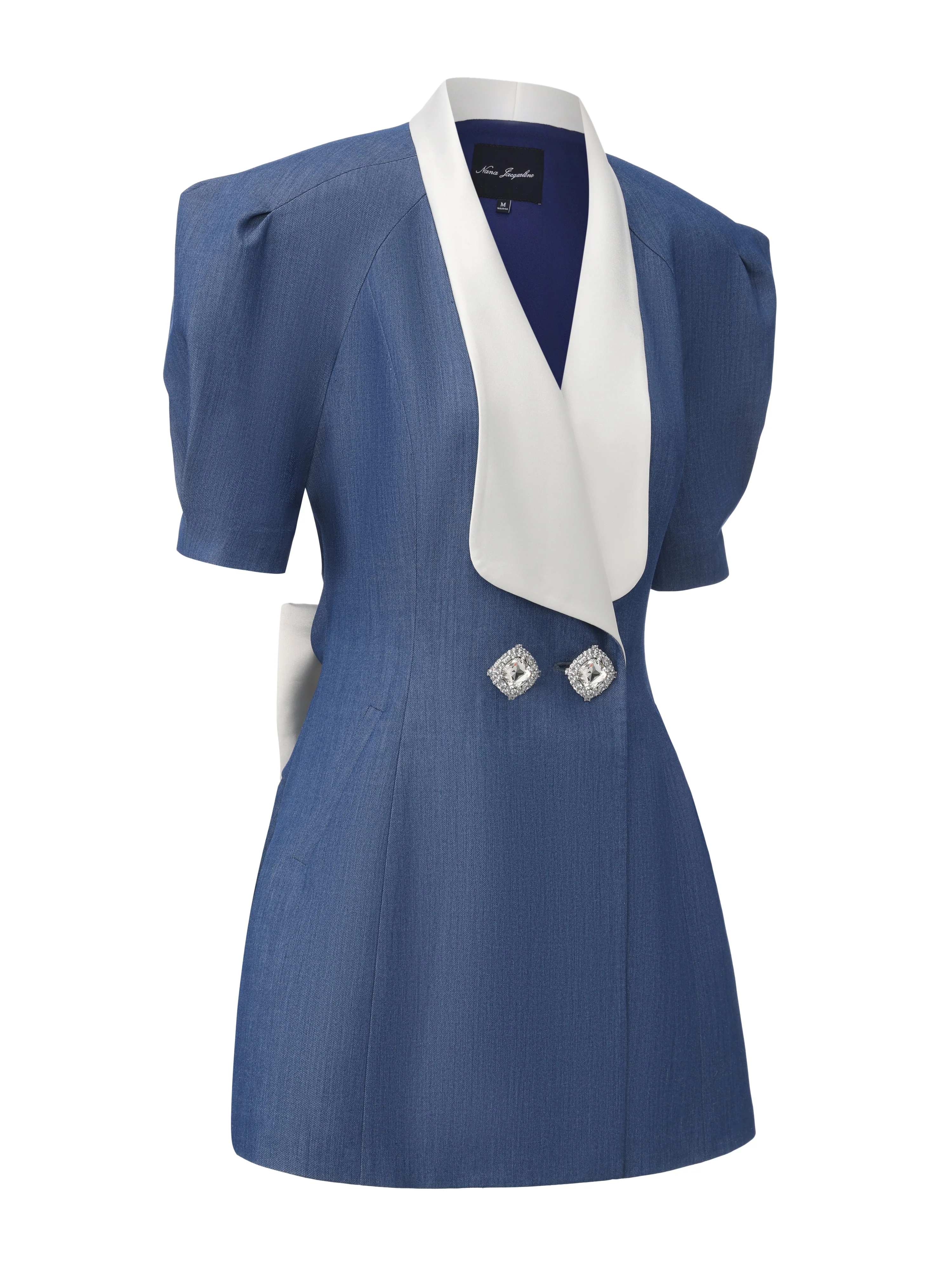 Alia Puff Sleeve Blue Dress - Image 10