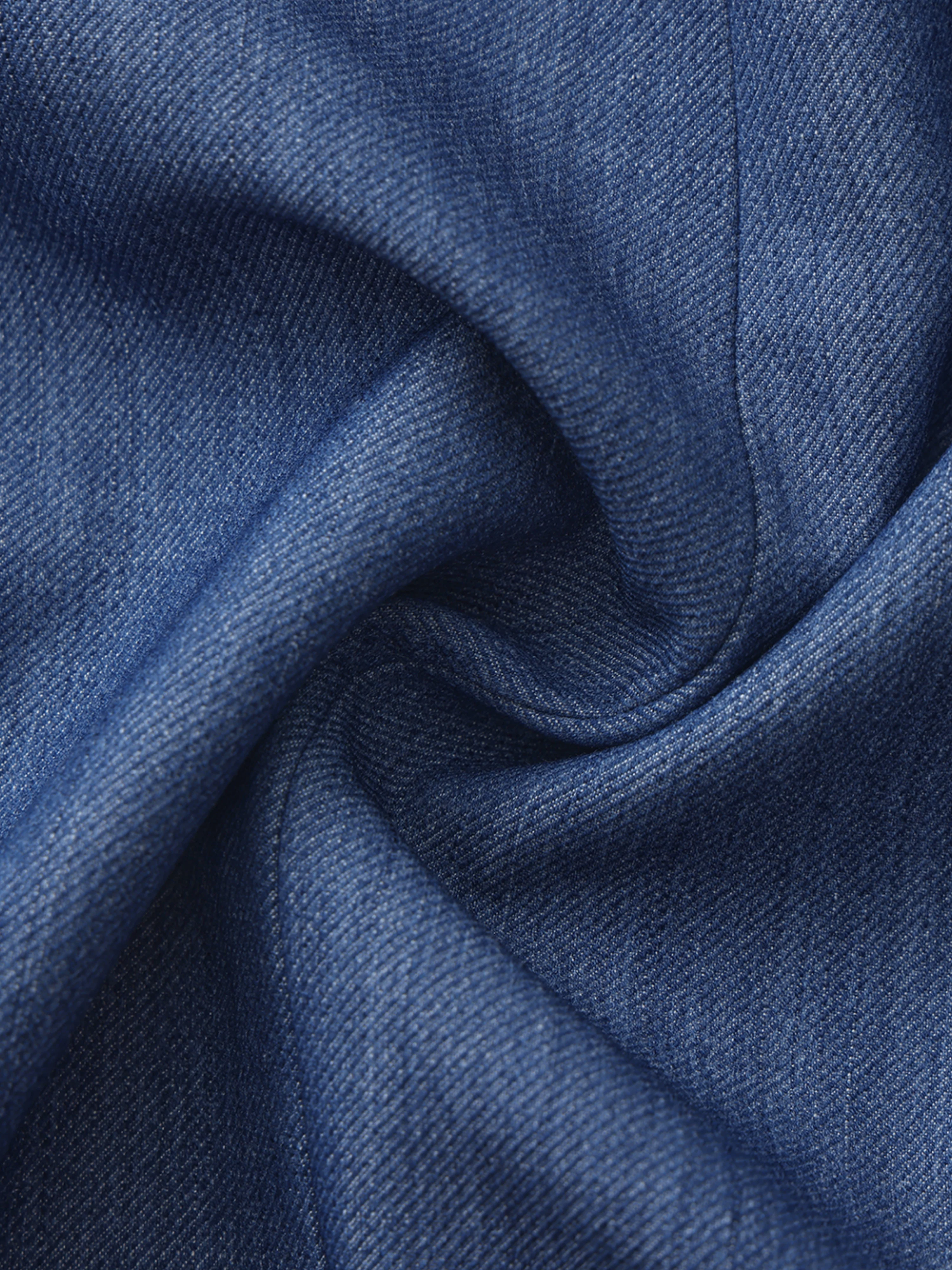 Alia Puff Sleeve Blue Dress - Image 8