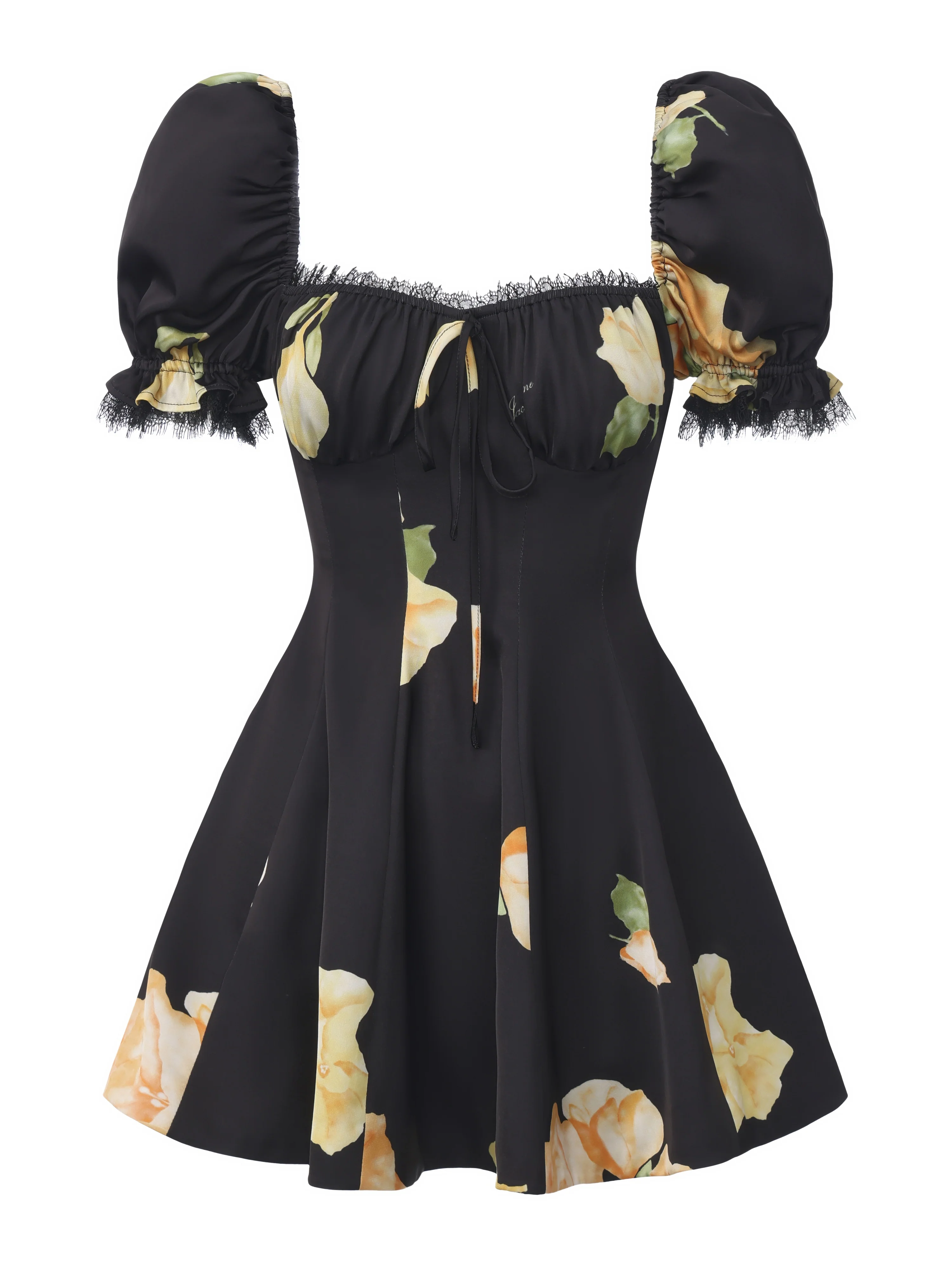 Alira Puff Sleeve Floral Dress - Image 13