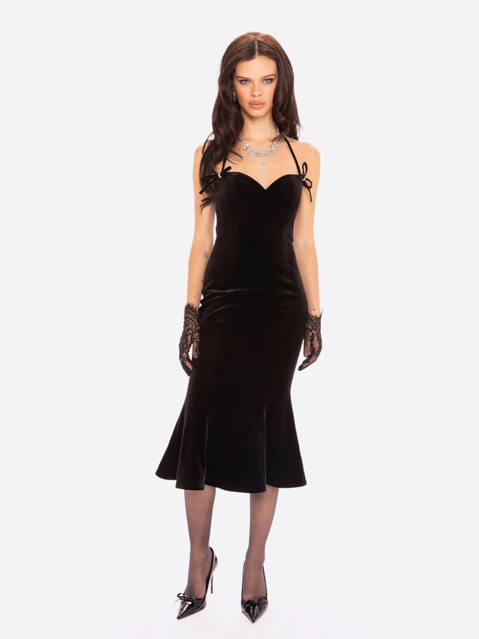 Althea Velvet Maxi Dress (Black)