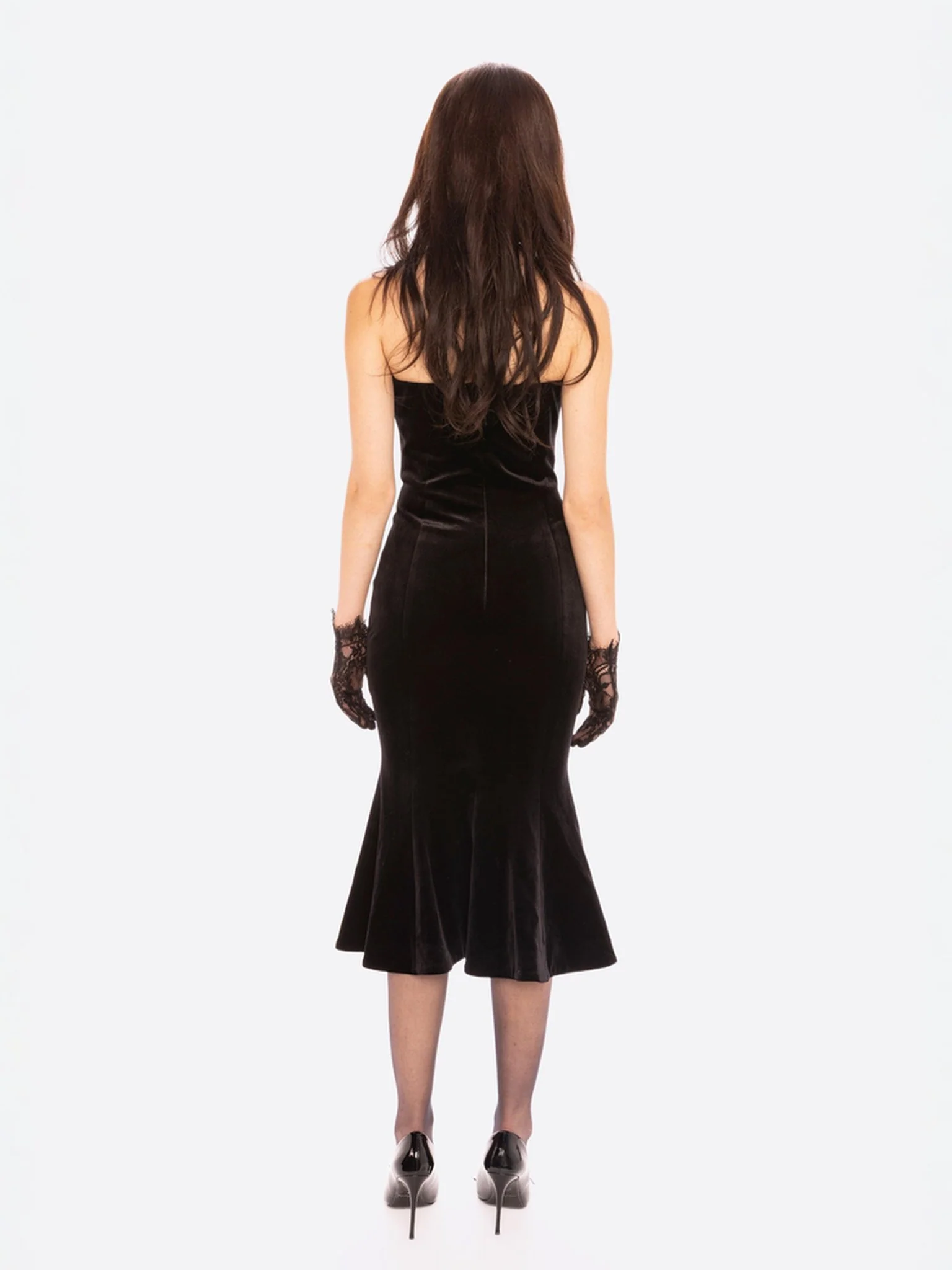 Althea Velvet Maxi Dress (Black) - Image 3
