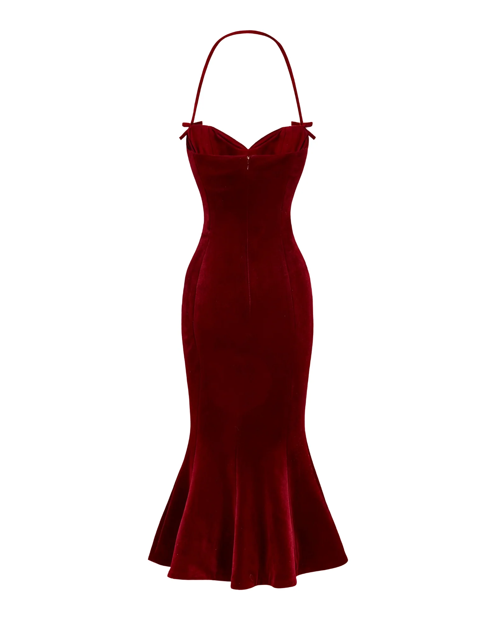 Althea Velvet Maxi Dress (Red) - Image 10