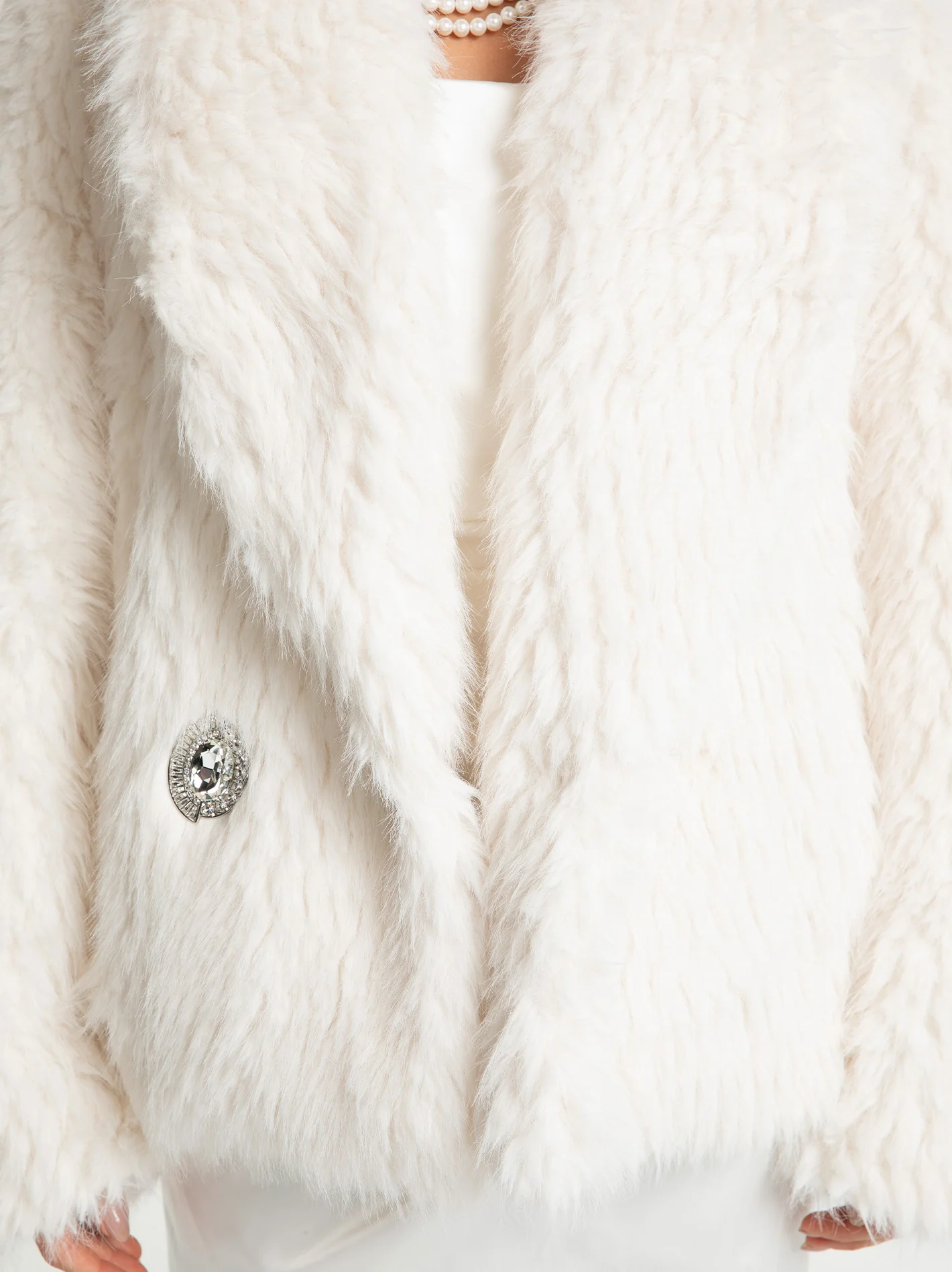 Alyssa Fur Coat (White) - Image 3
