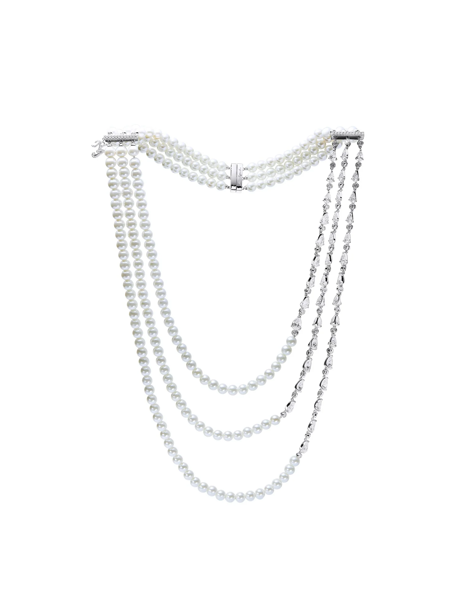 Amara Layered Pearl and Crystal Necklace