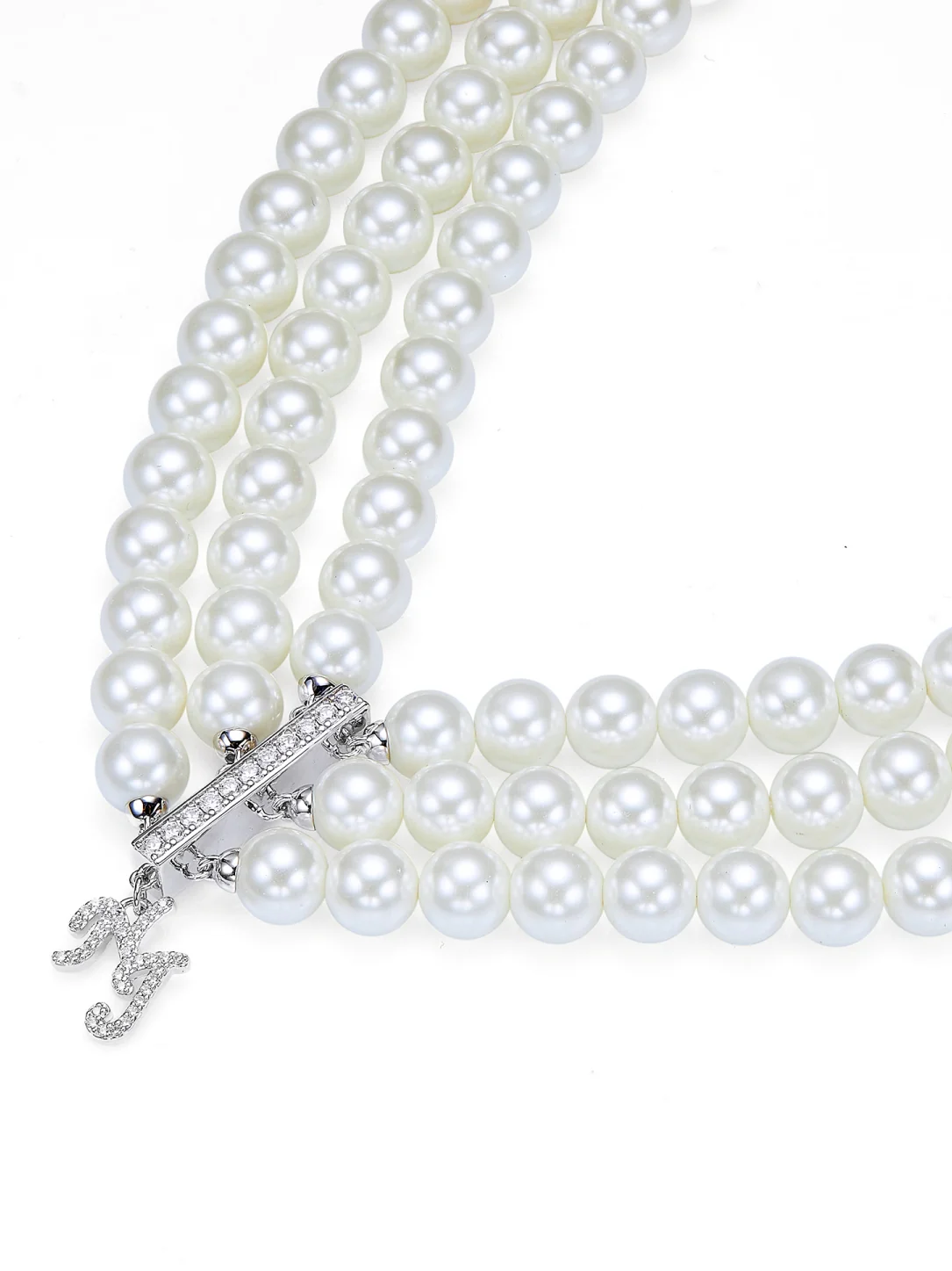 Amara Layered Pearl and Crystal Necklace - Image 3