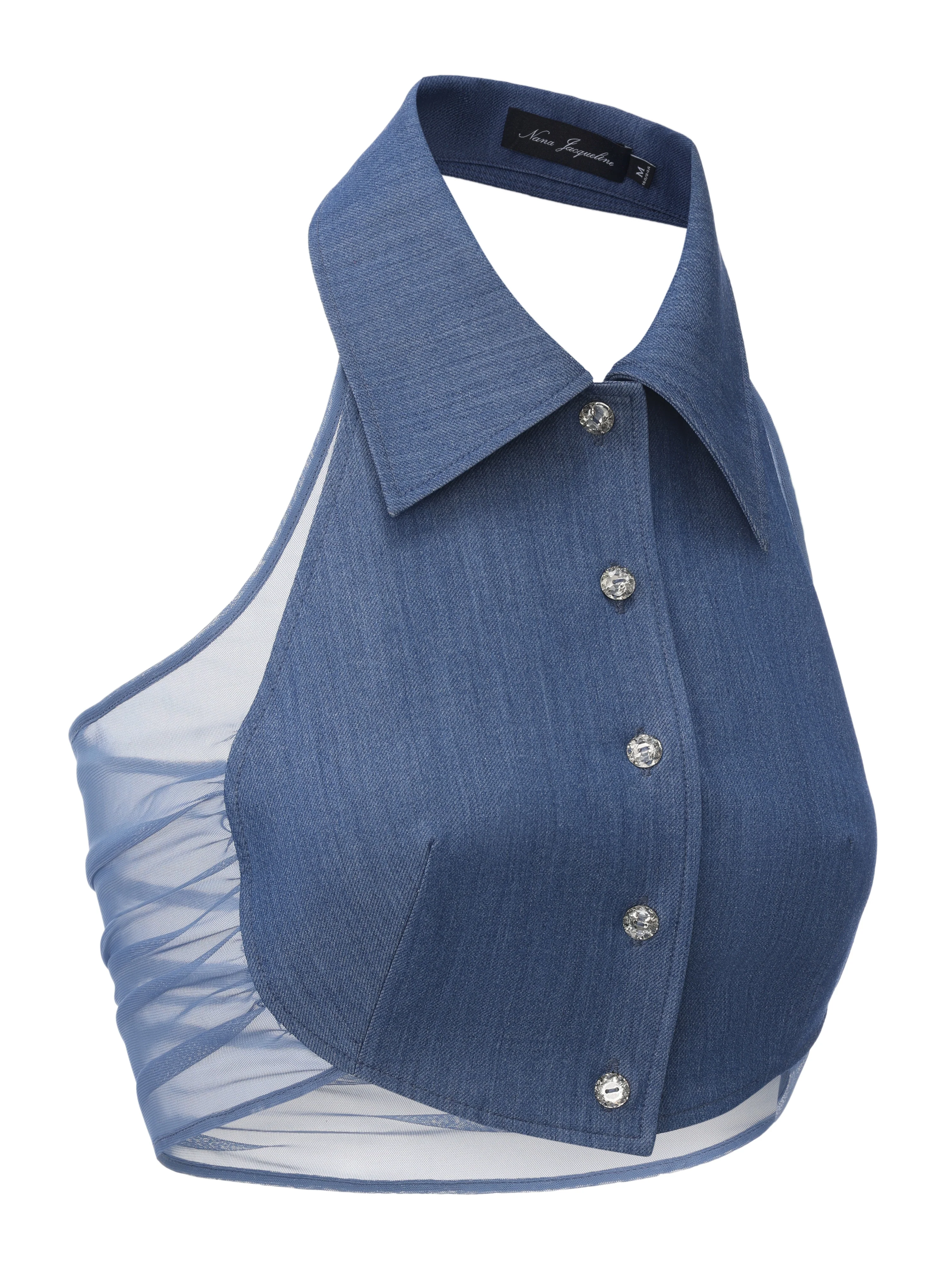Amara Open-Back Blue Top - Image 13