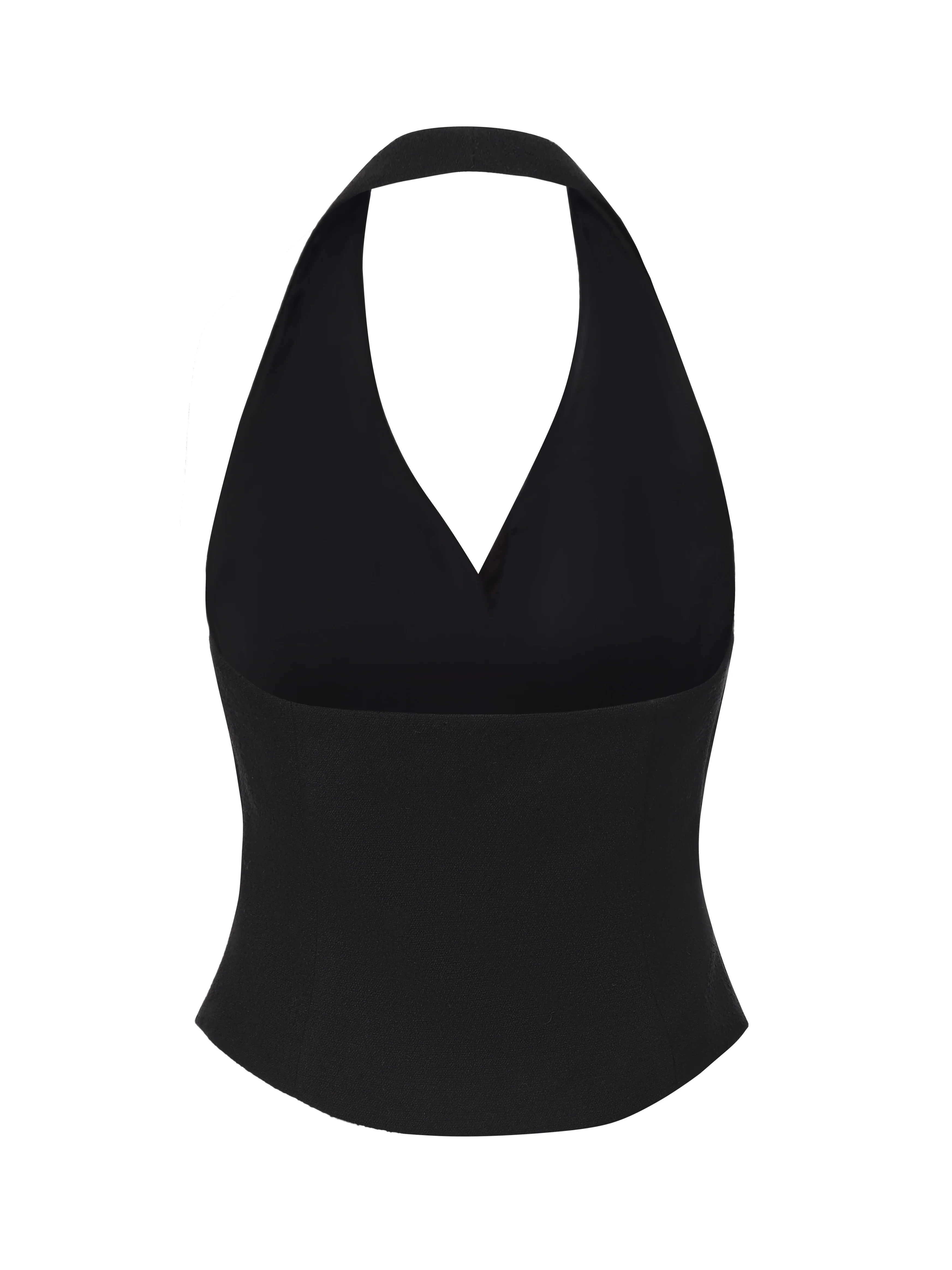 Amara Tailored Halter Black Vest - Image 7