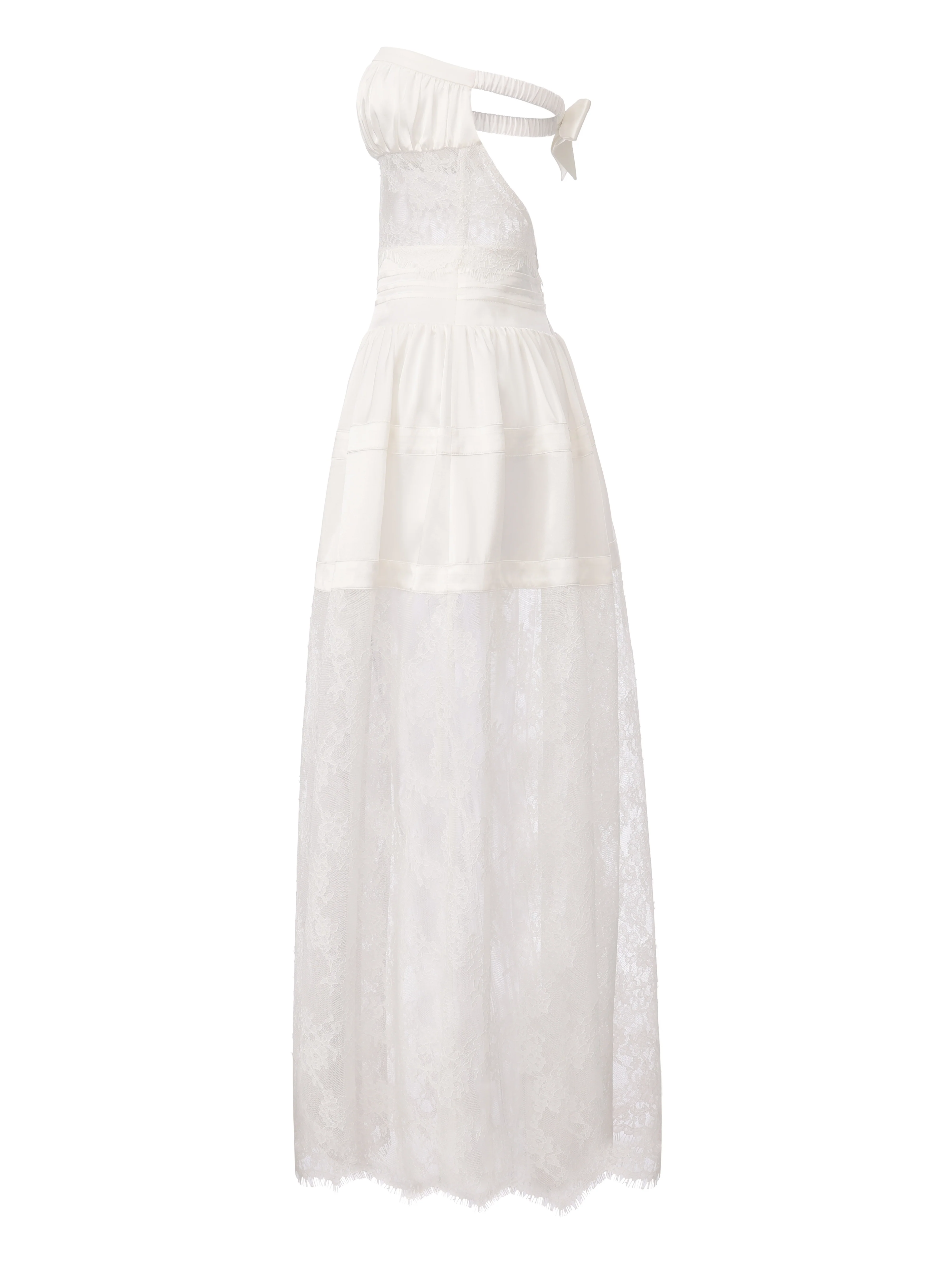 Amelie Lace Strapless White Dress - Image 12