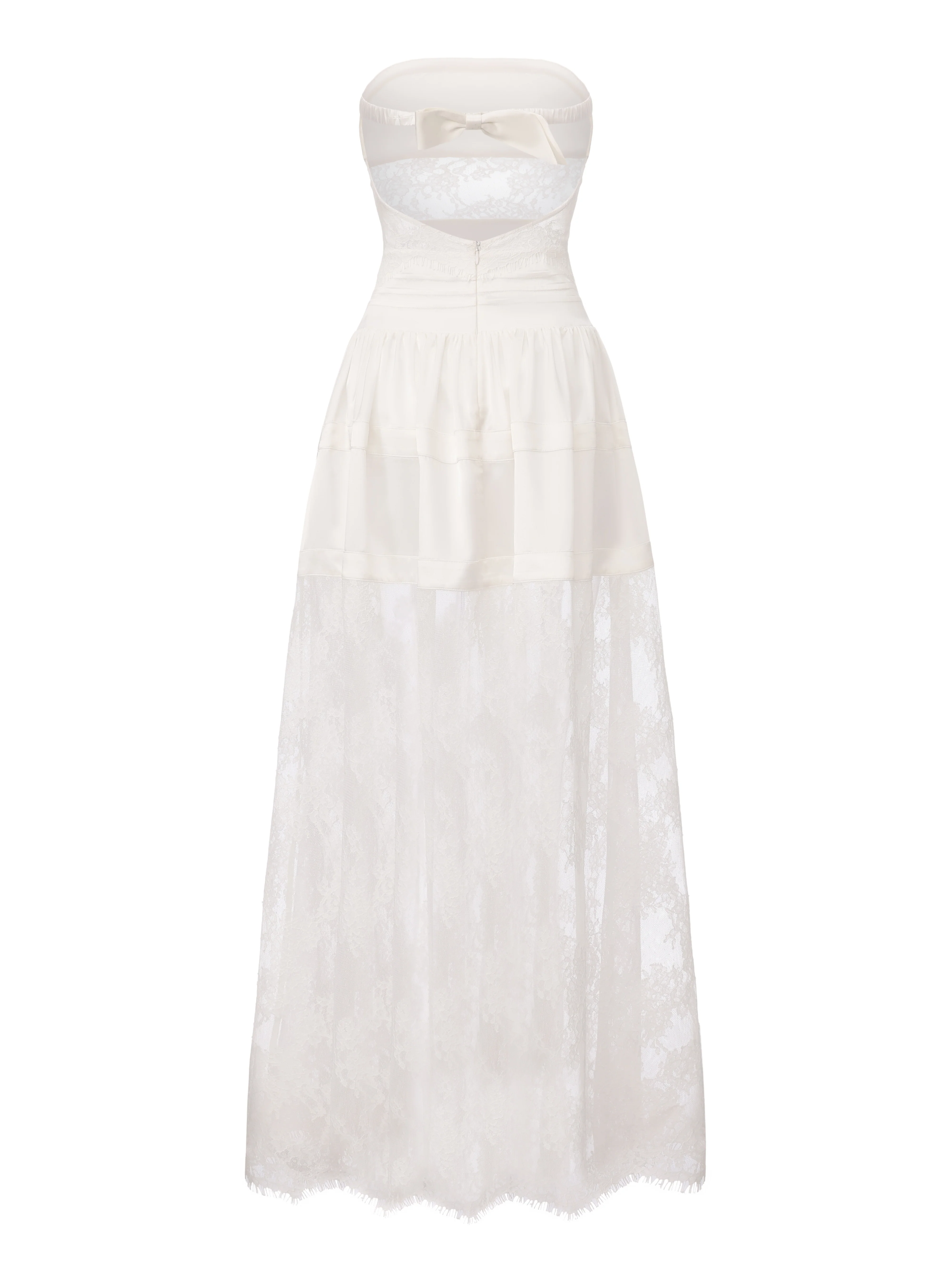 Amelie Lace Strapless White Dress - Image 13
