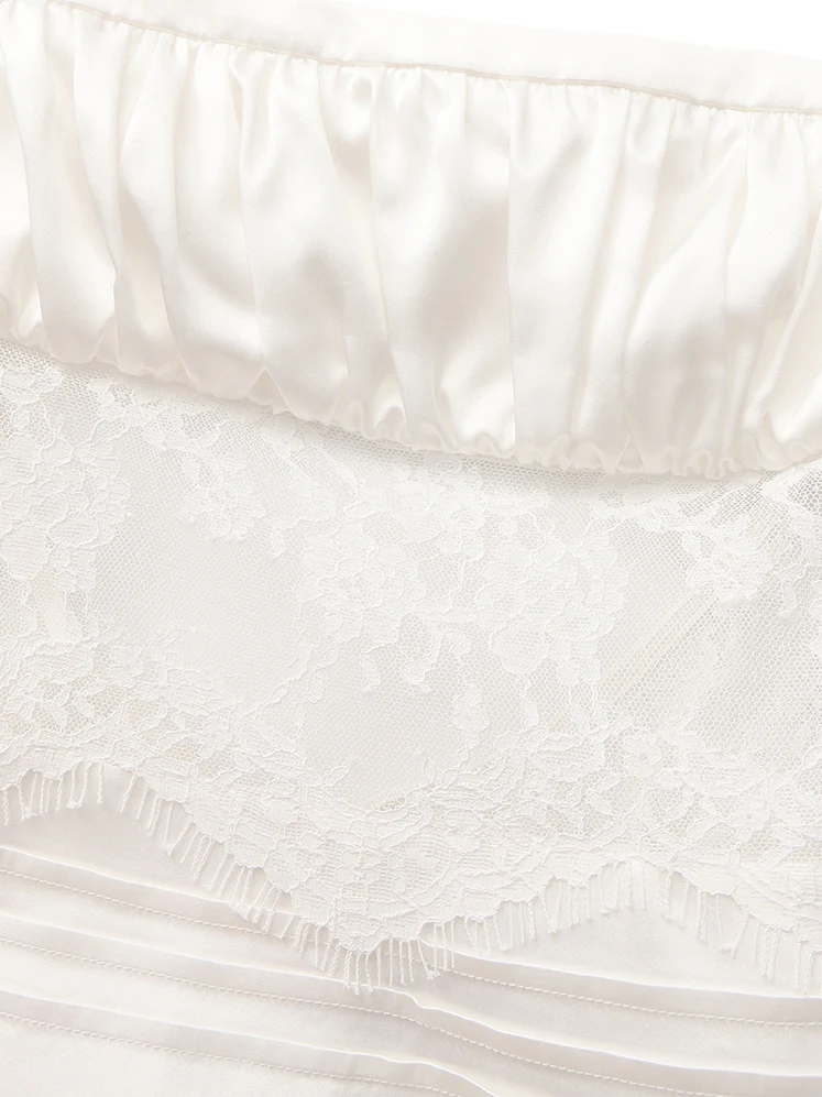 Amelie Lace Strapless White Dress - Image 7