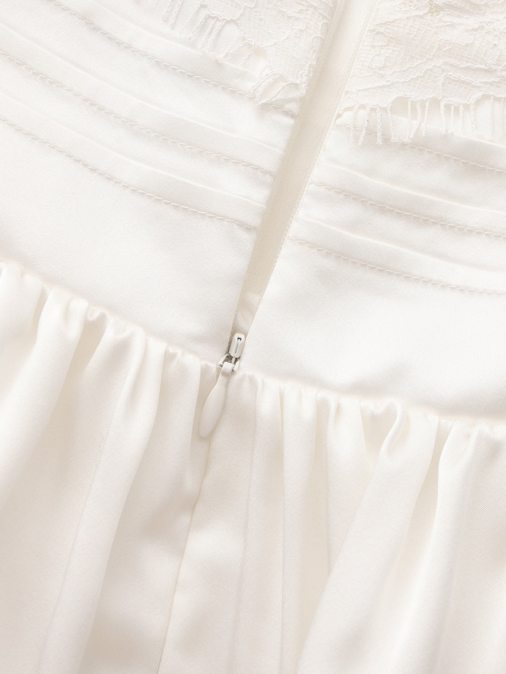 Amelie Lace Strapless White Dress - Image 8