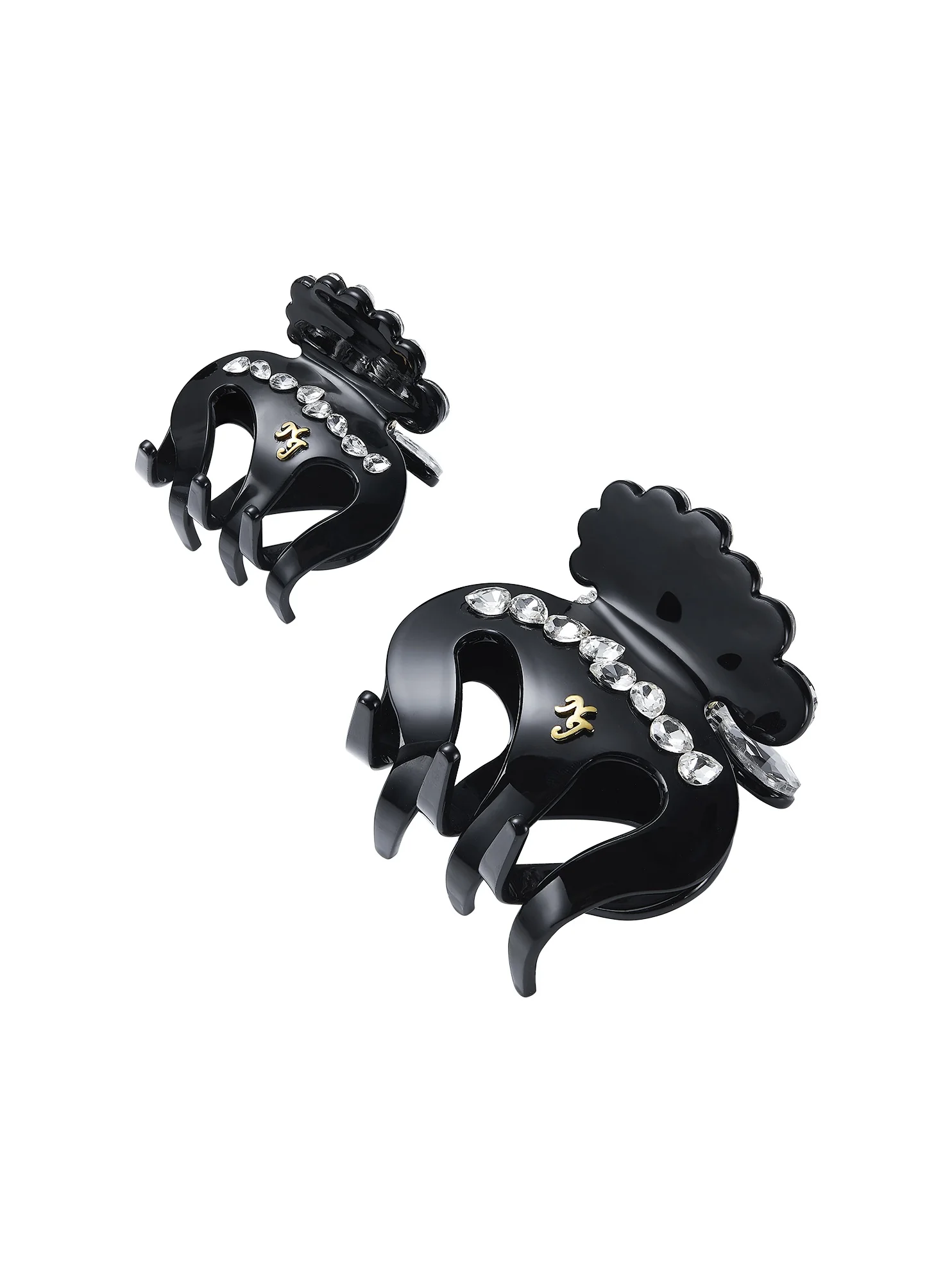 Ameline Crystal Mini Black Hair Clip - Image 3