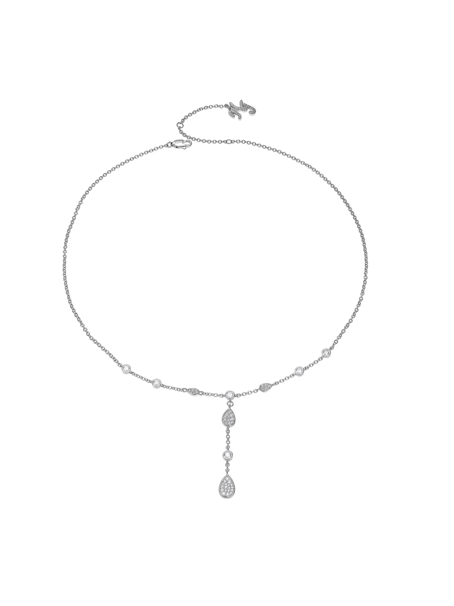 Ameline Crystal Drop Y-Chain Necklace