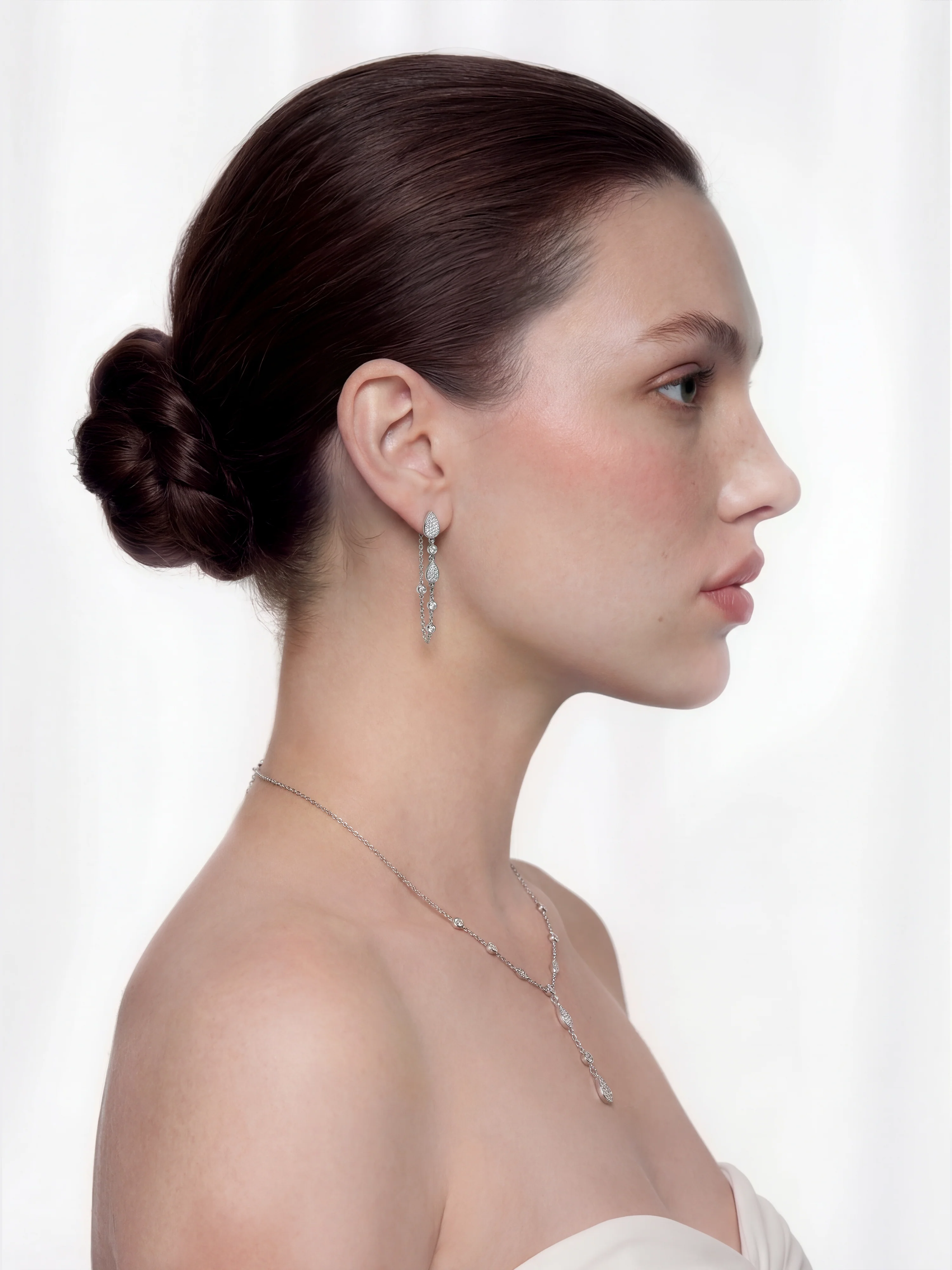 Amélie Crystal Drop Chain Earrings - Image 2