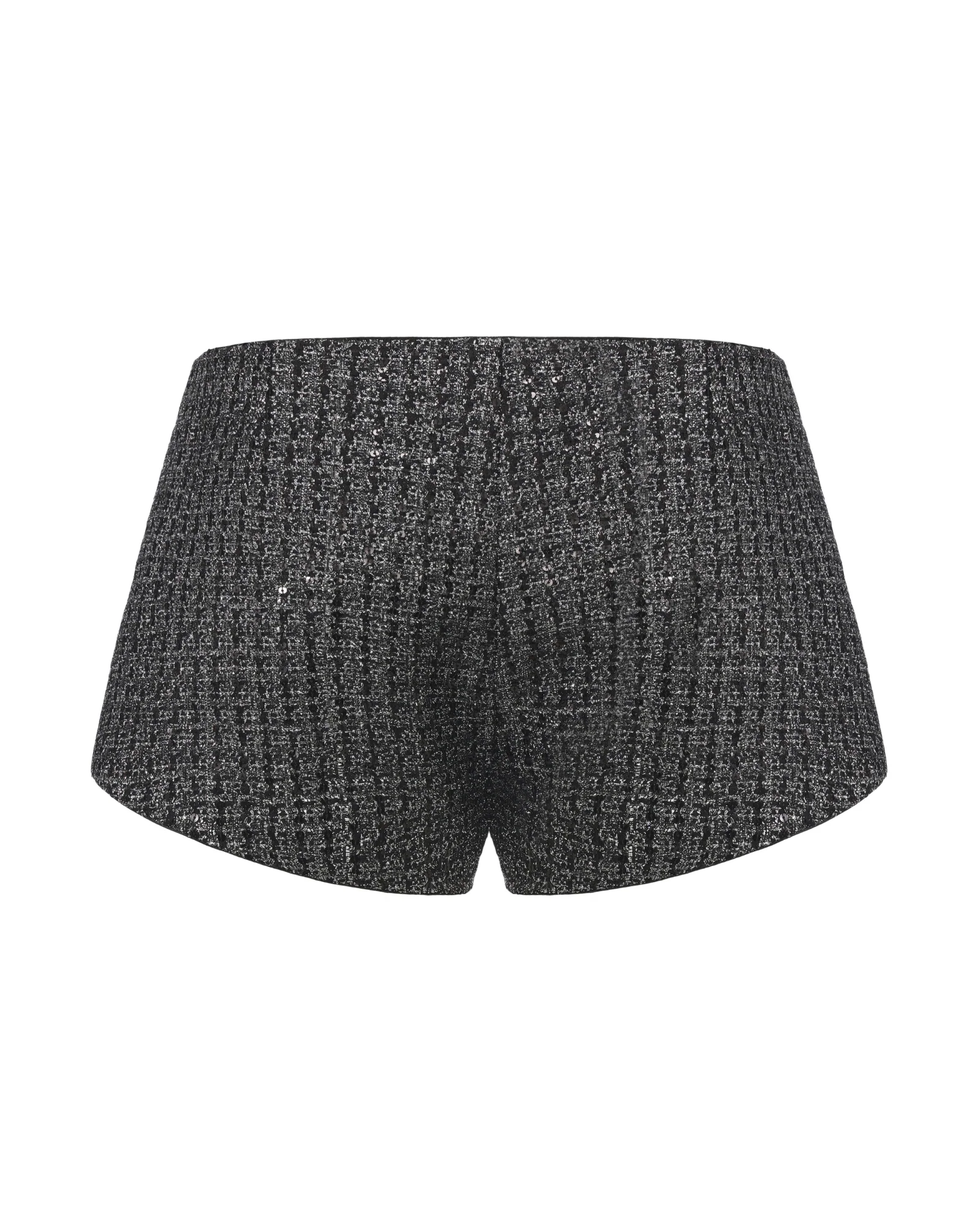 Annabella Textured Black & Silver Woven Shorts - Image 9