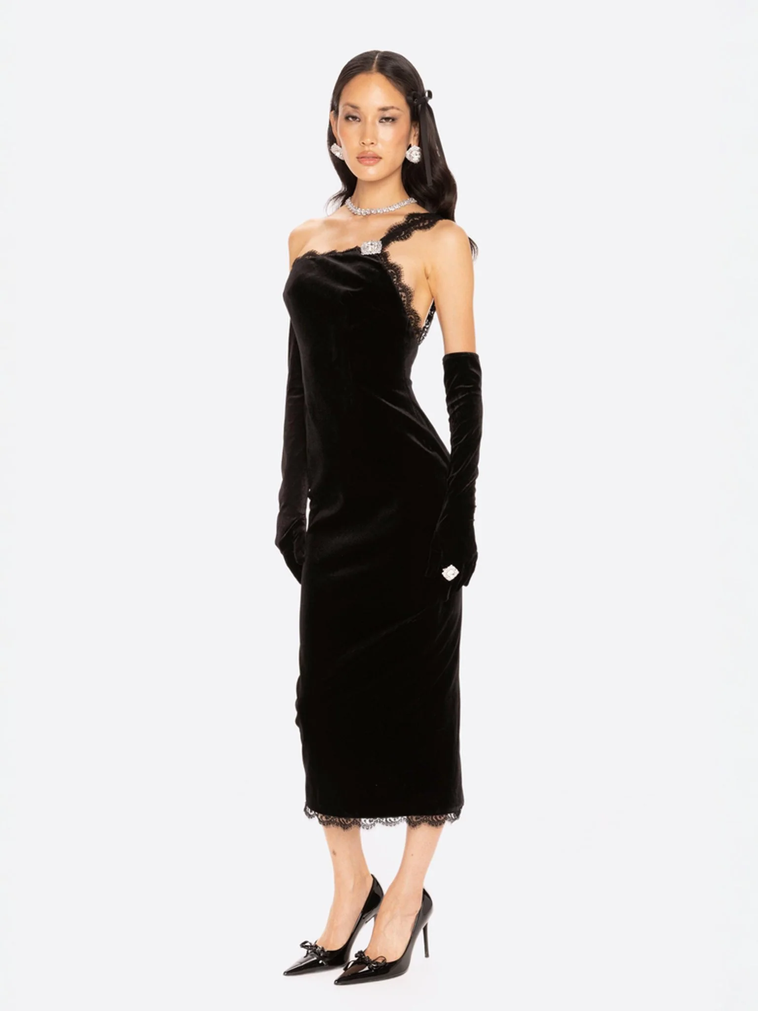 Angelica Velvet Maxi Dress (Black) - Image 2