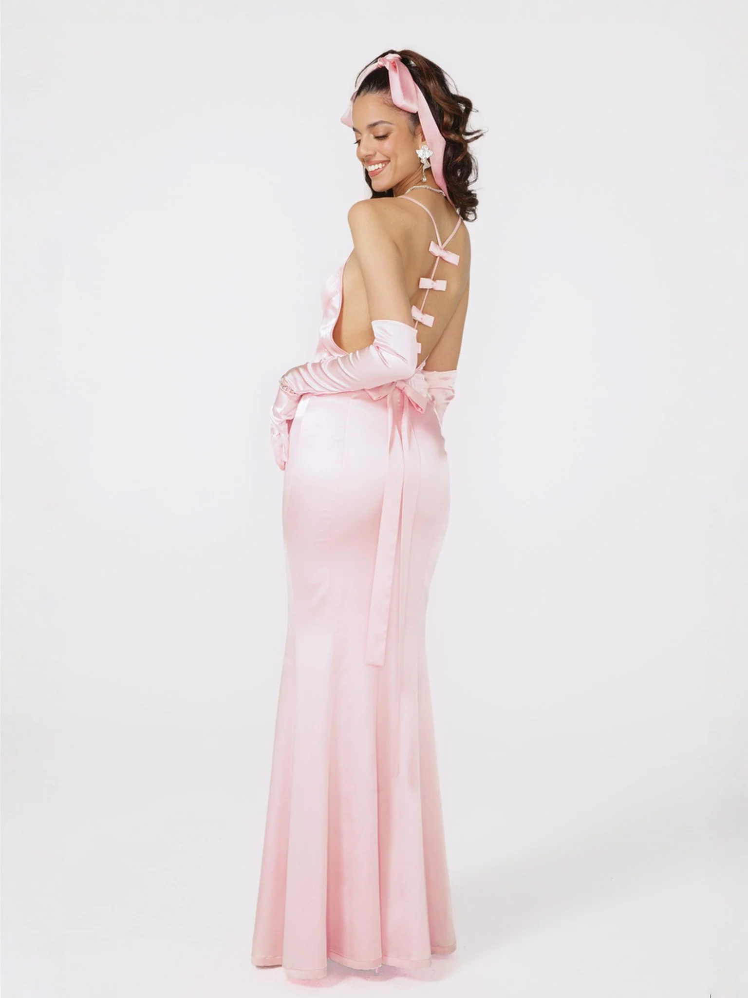 Angelique Bow Dress (Pink) (Final Sale) - Image 6