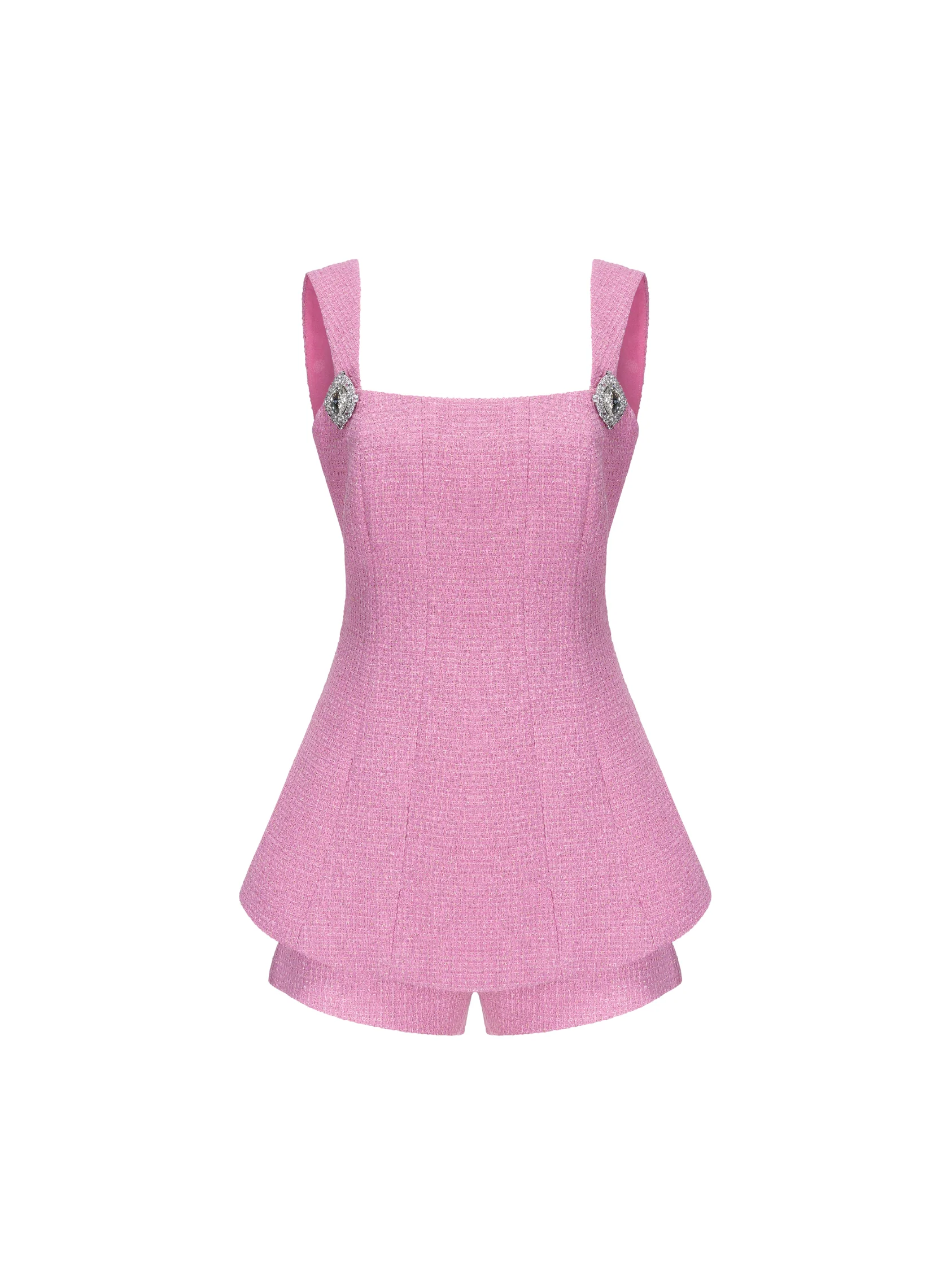 Annabella Textured Woven Pink Bow Top - Image 8