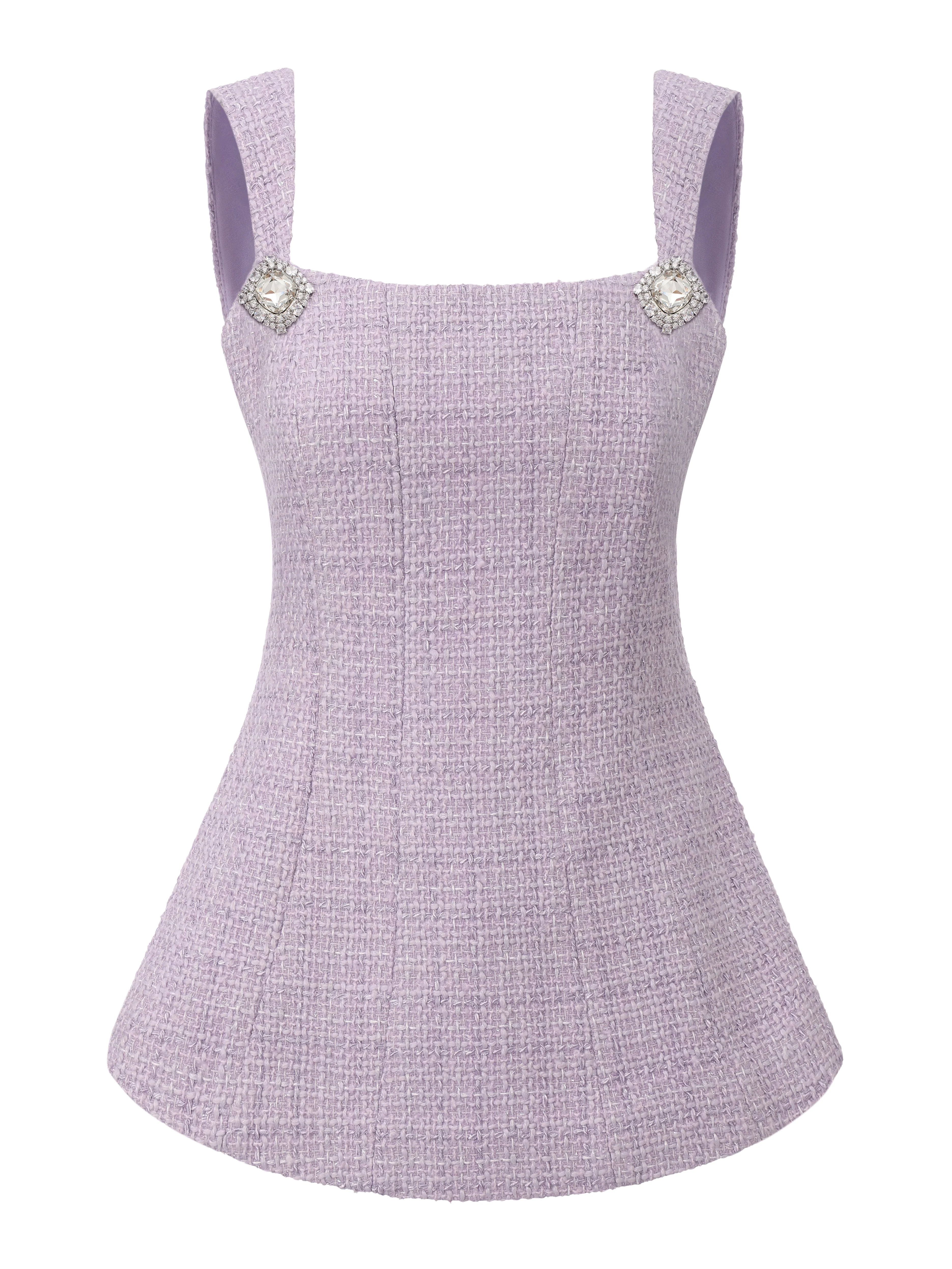 Annabella Textured Woven Purple Bow Top - Image 10