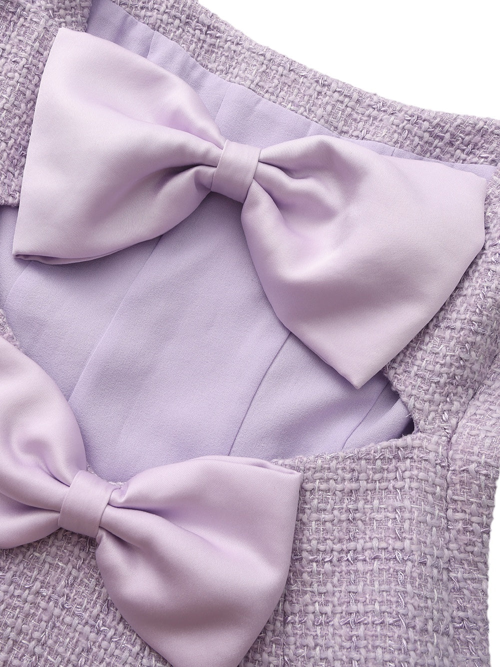 Annabella Textured Woven Purple Bow Top - Image 8
