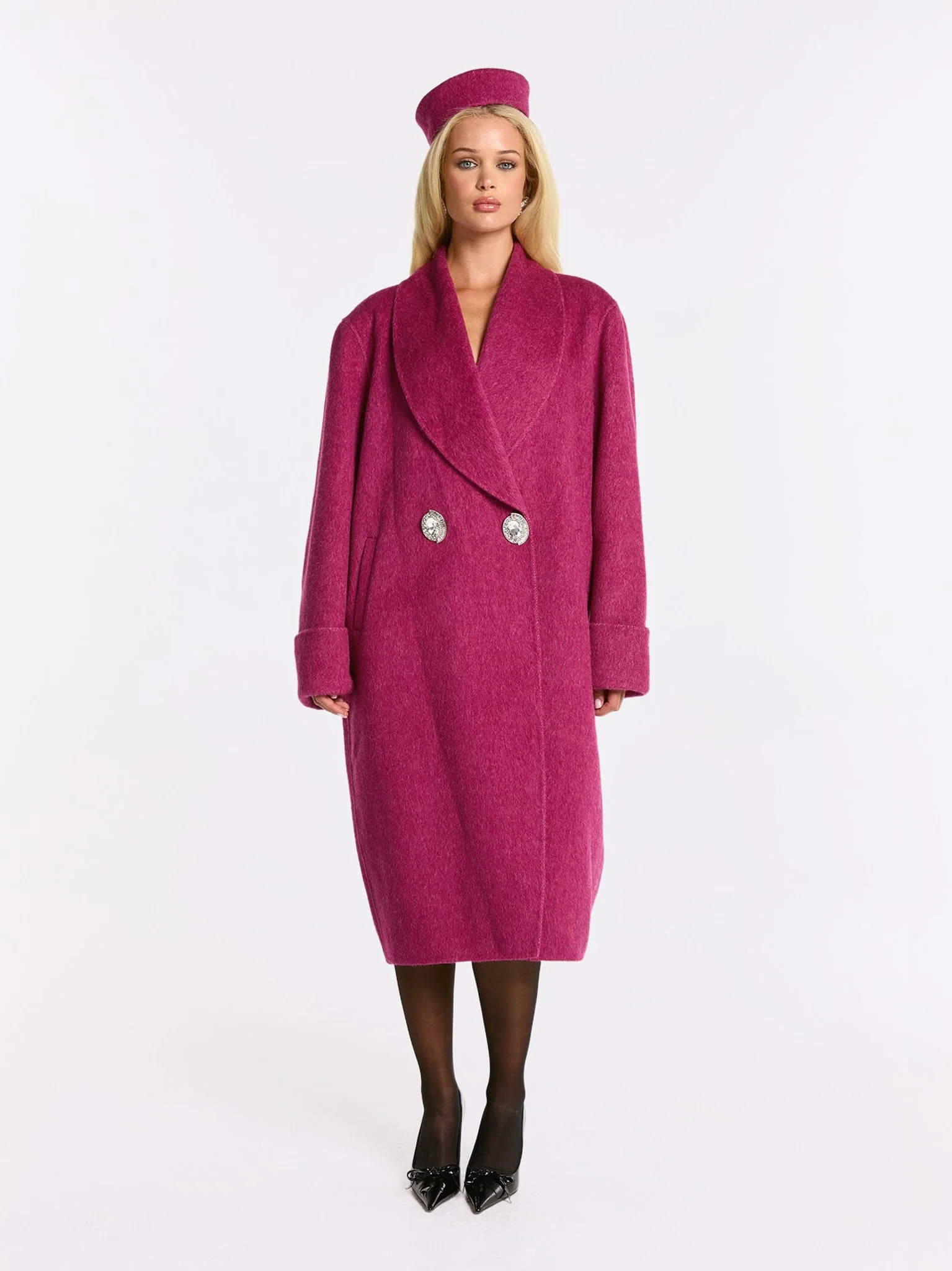 Audrina Coat (Rose Red) (Final Sale)