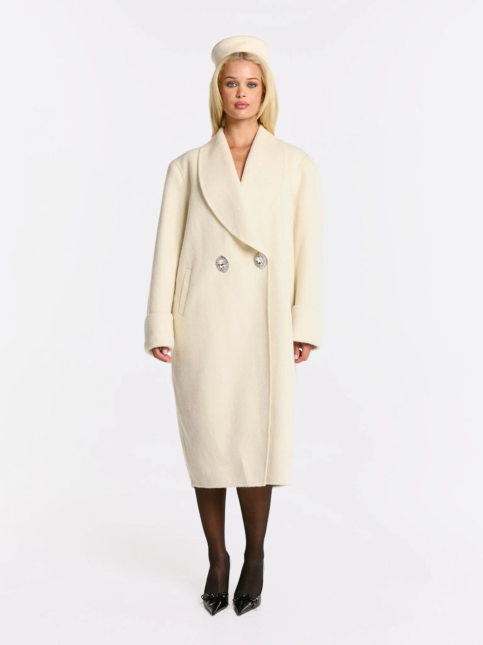 Audrina Coat (White) (Final Sale) - Image 2