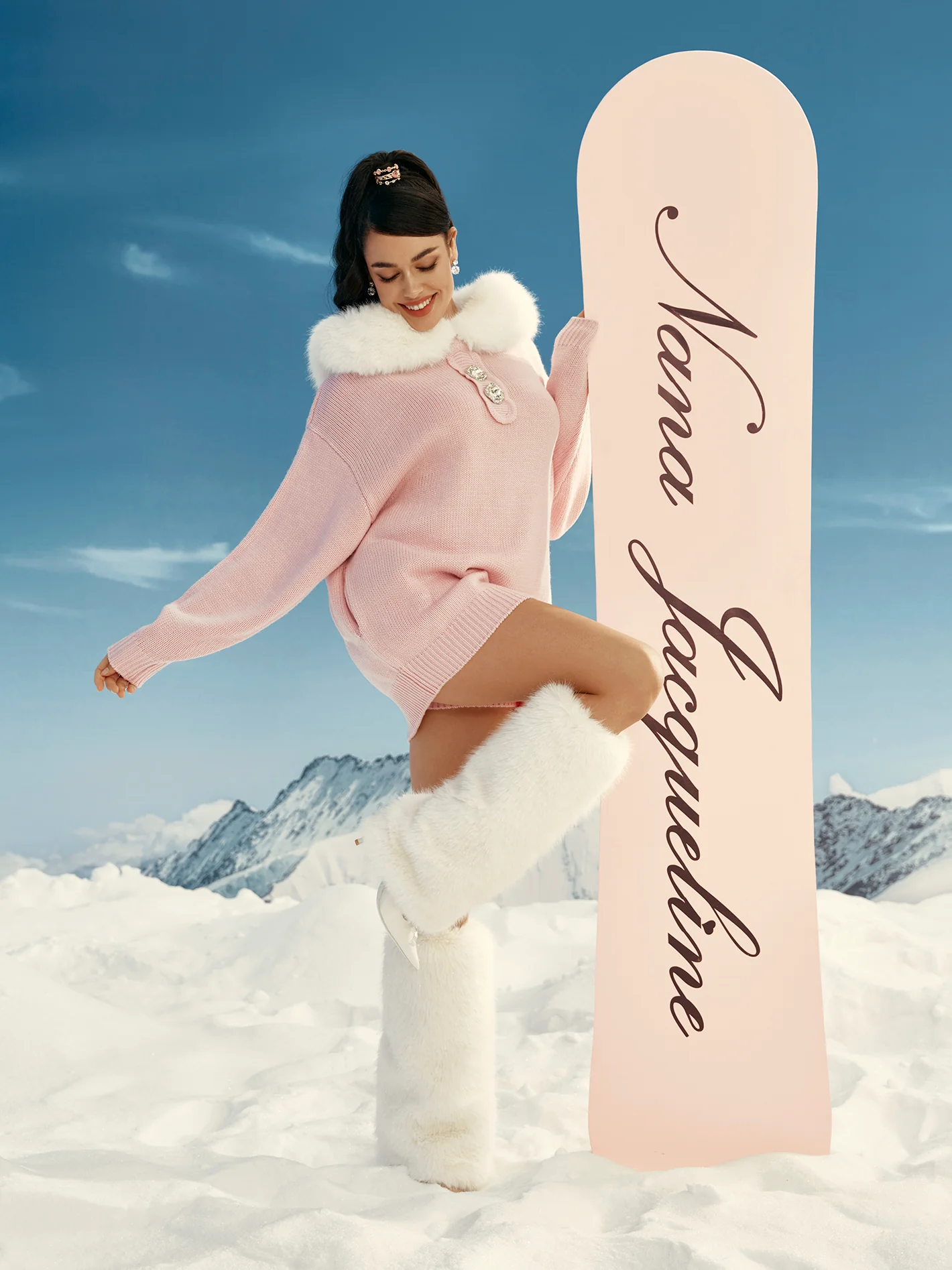 Ava Fur Sweatshirt (Pink) (Final Sale) - Image 4