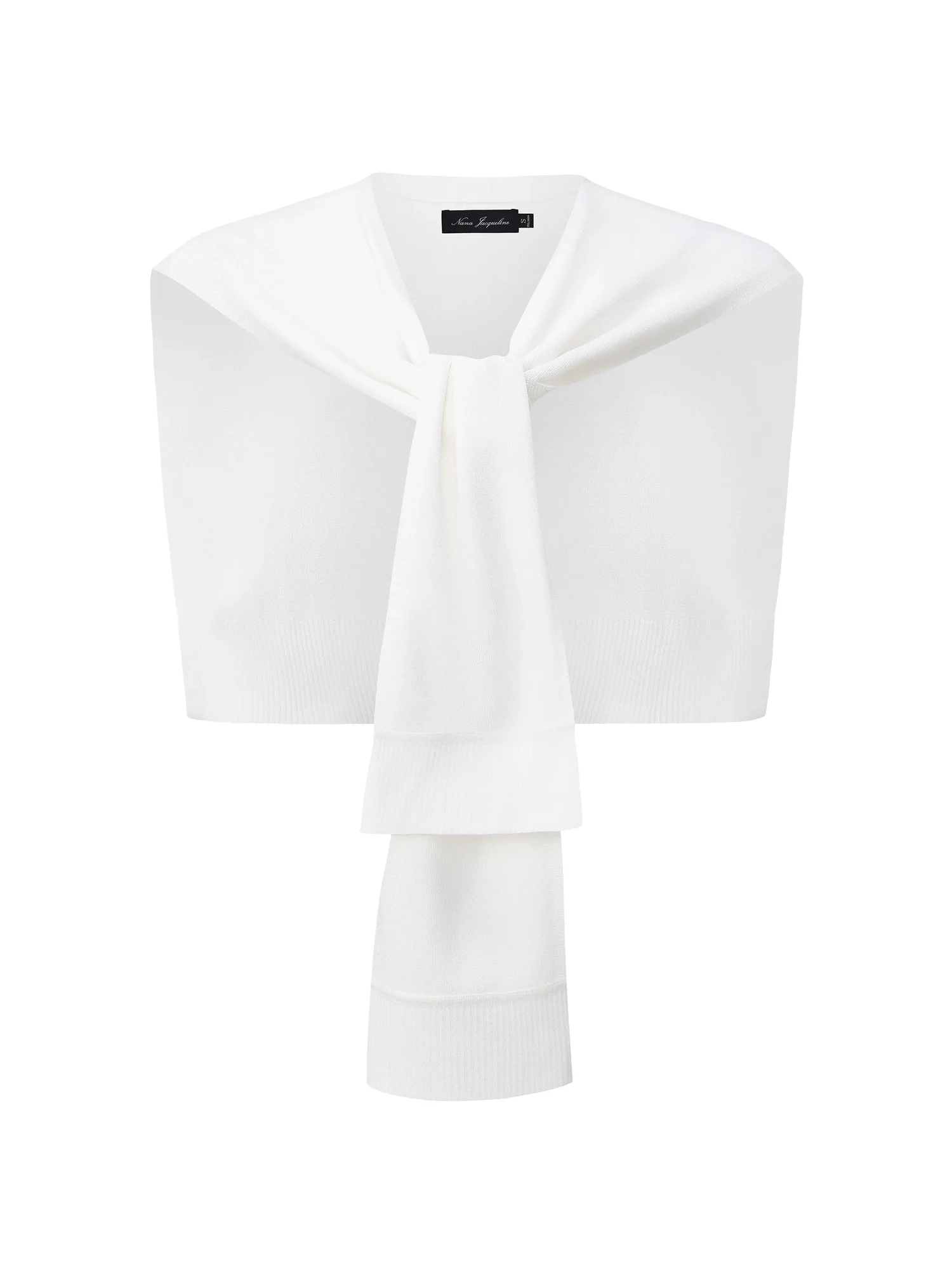 Ava Minimal White Knit Shawl - Image 7