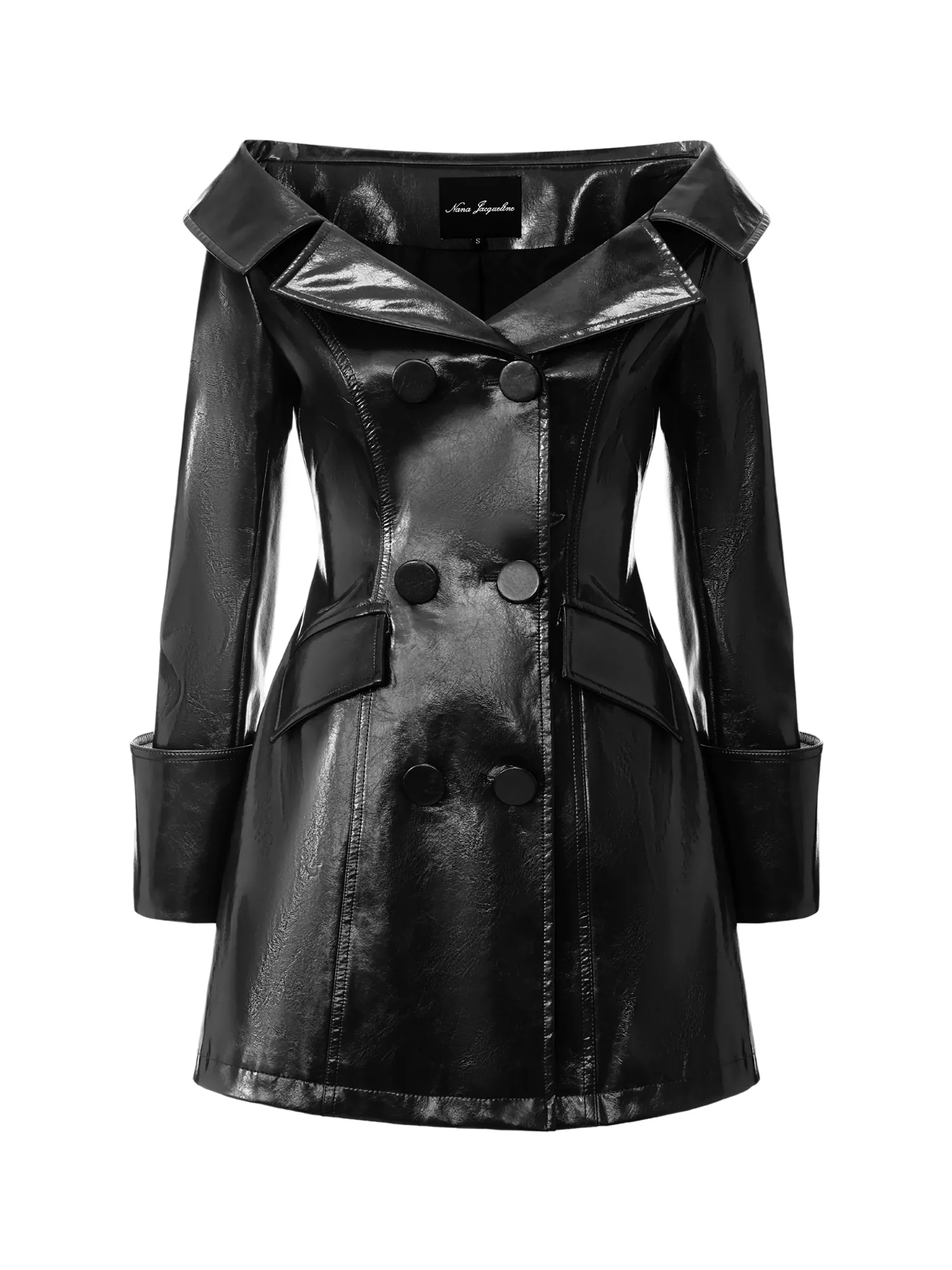 Béatrice Vegan Leather Black Jacket - Image 11