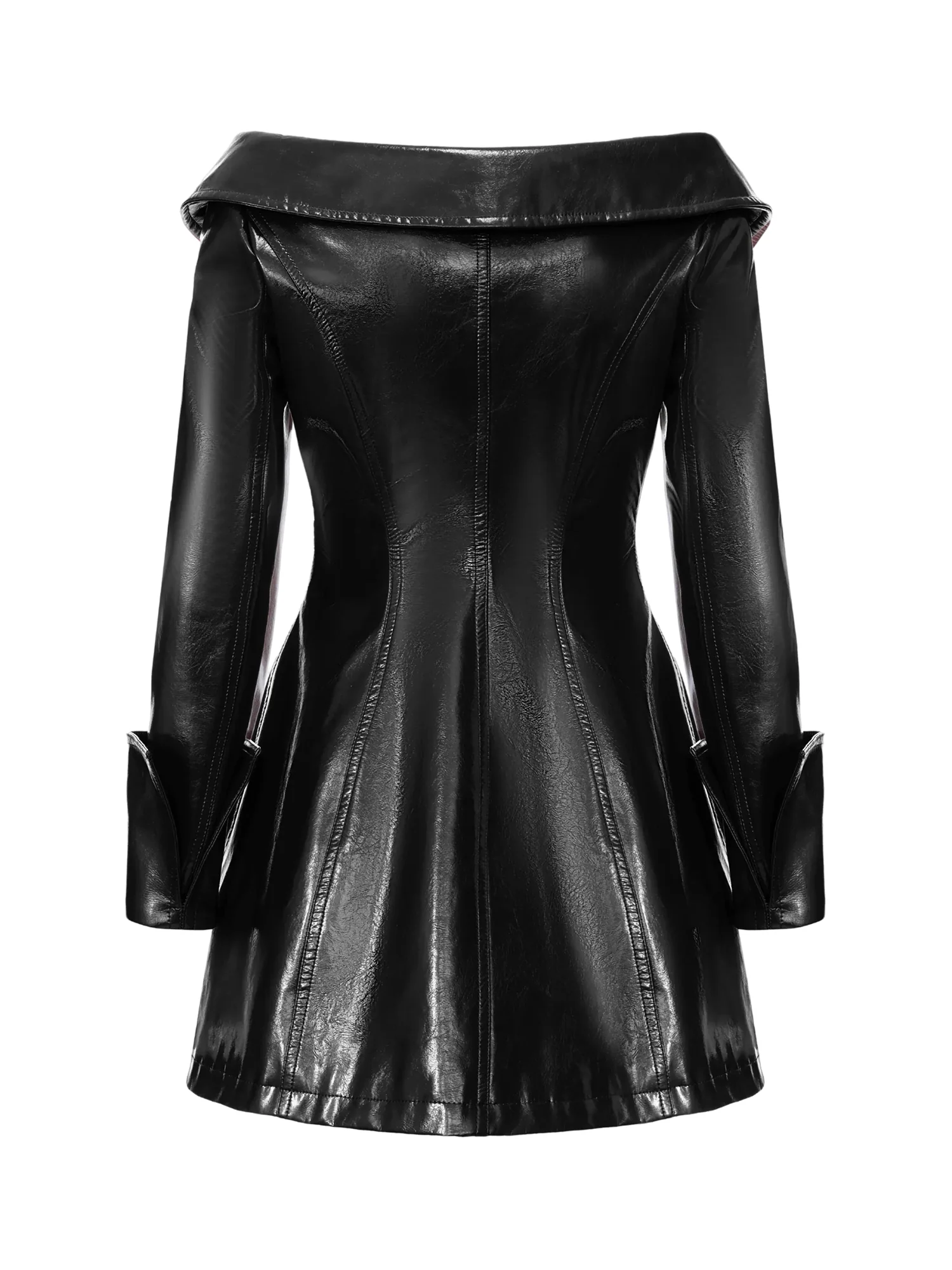 Béatrice Vegan Leather Black Jacket - Image 12