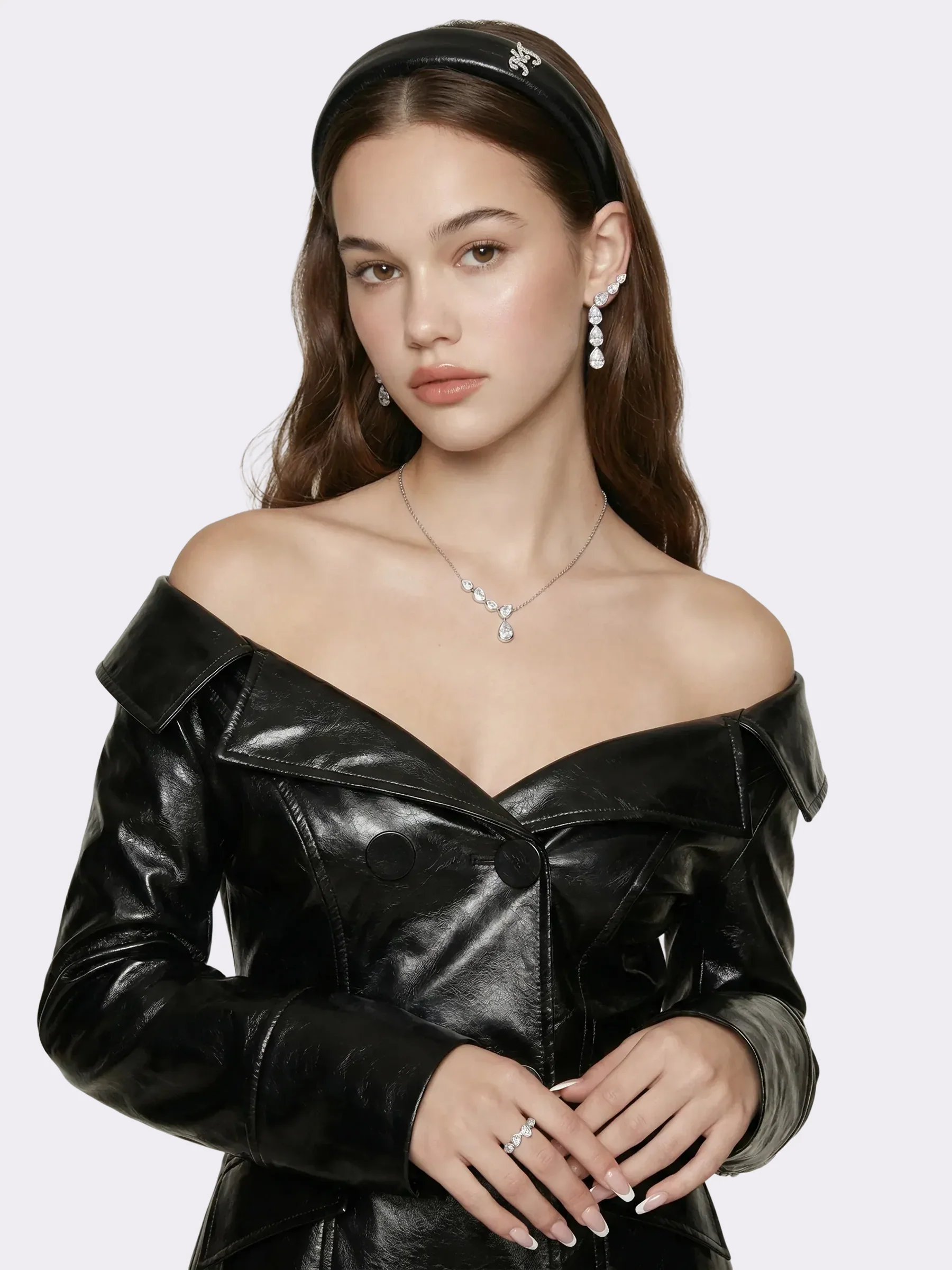 Béatrice Vegan Leather Black Jacket - Image 5