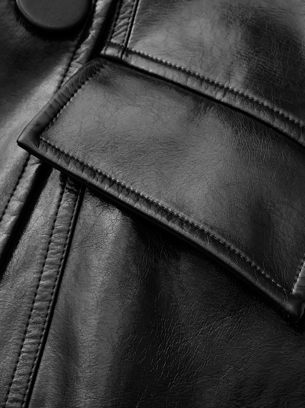 Béatrice Vegan Leather Black Jacket - Image 8