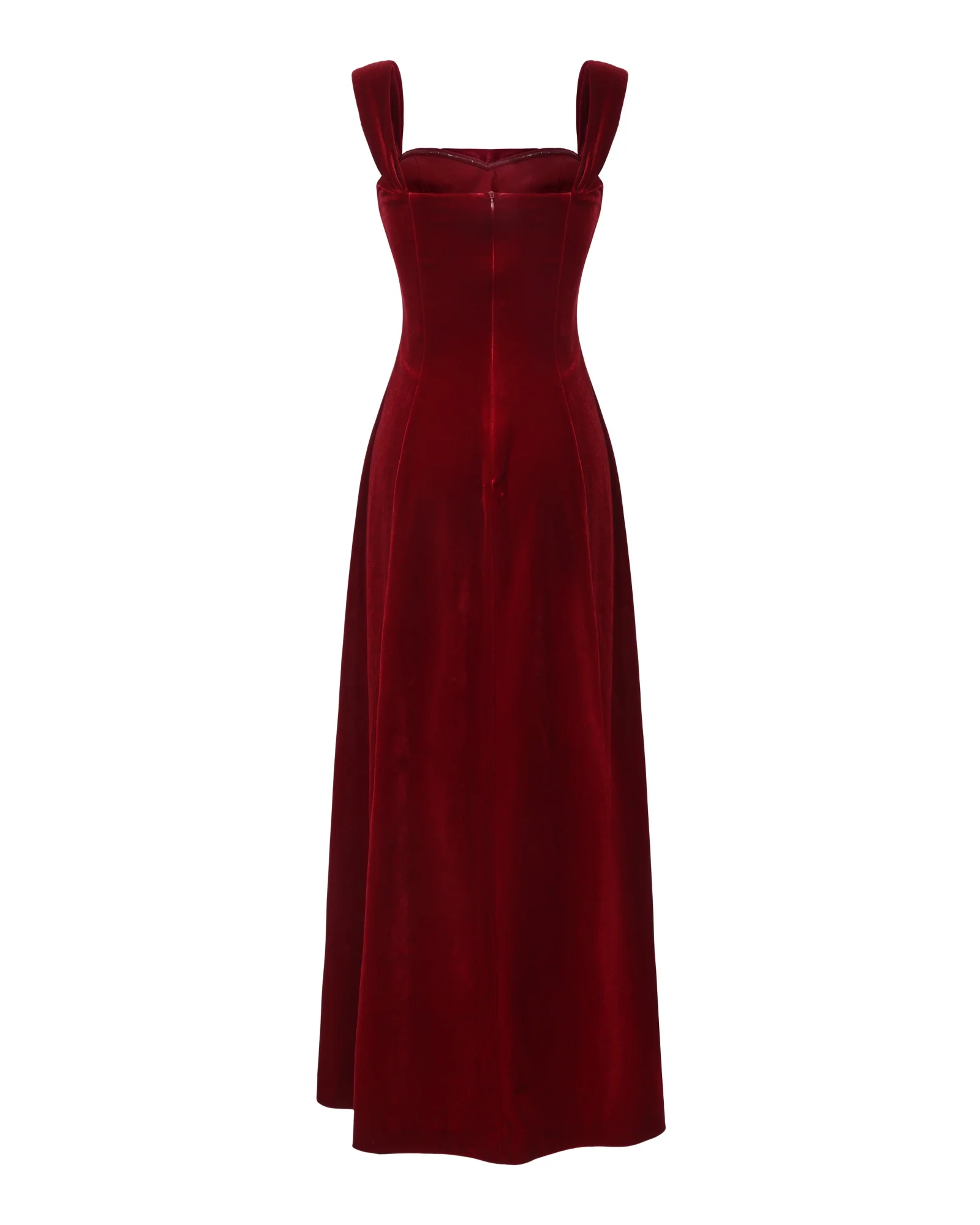 Belle Velvet Maxi Dress (Red) - Image 8