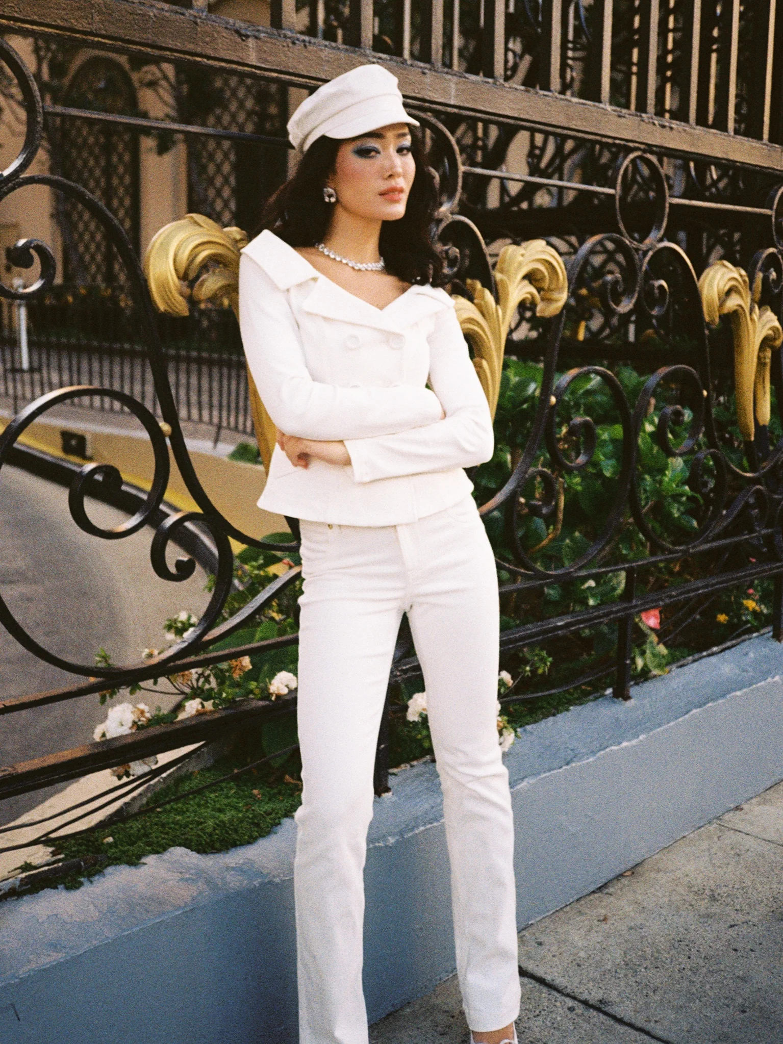 Bettina High-Waist White Denim Jeans - Image 2