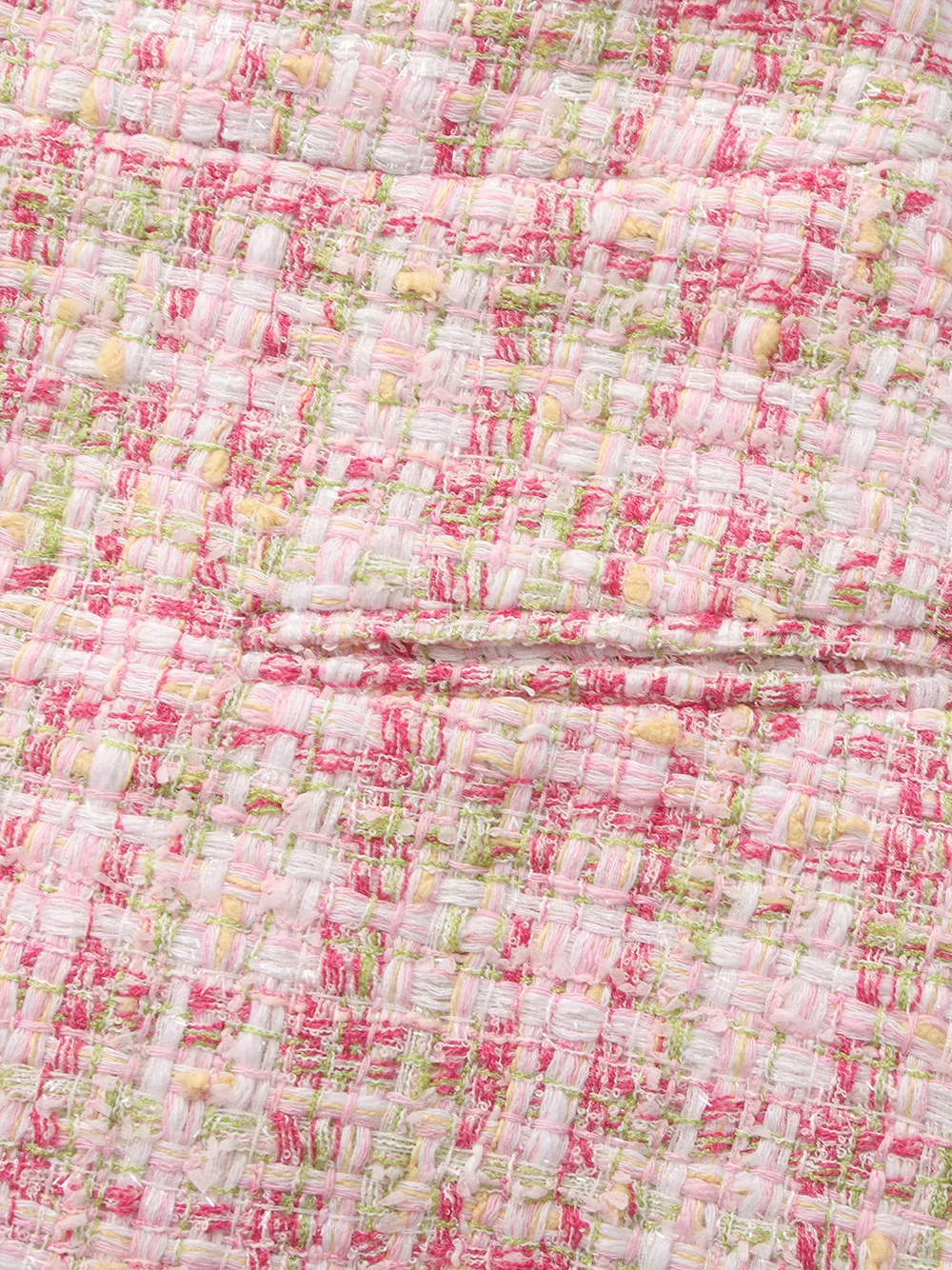 Bianca Metallic-Woven Fringe Pink A-Line Skirt - Image 7