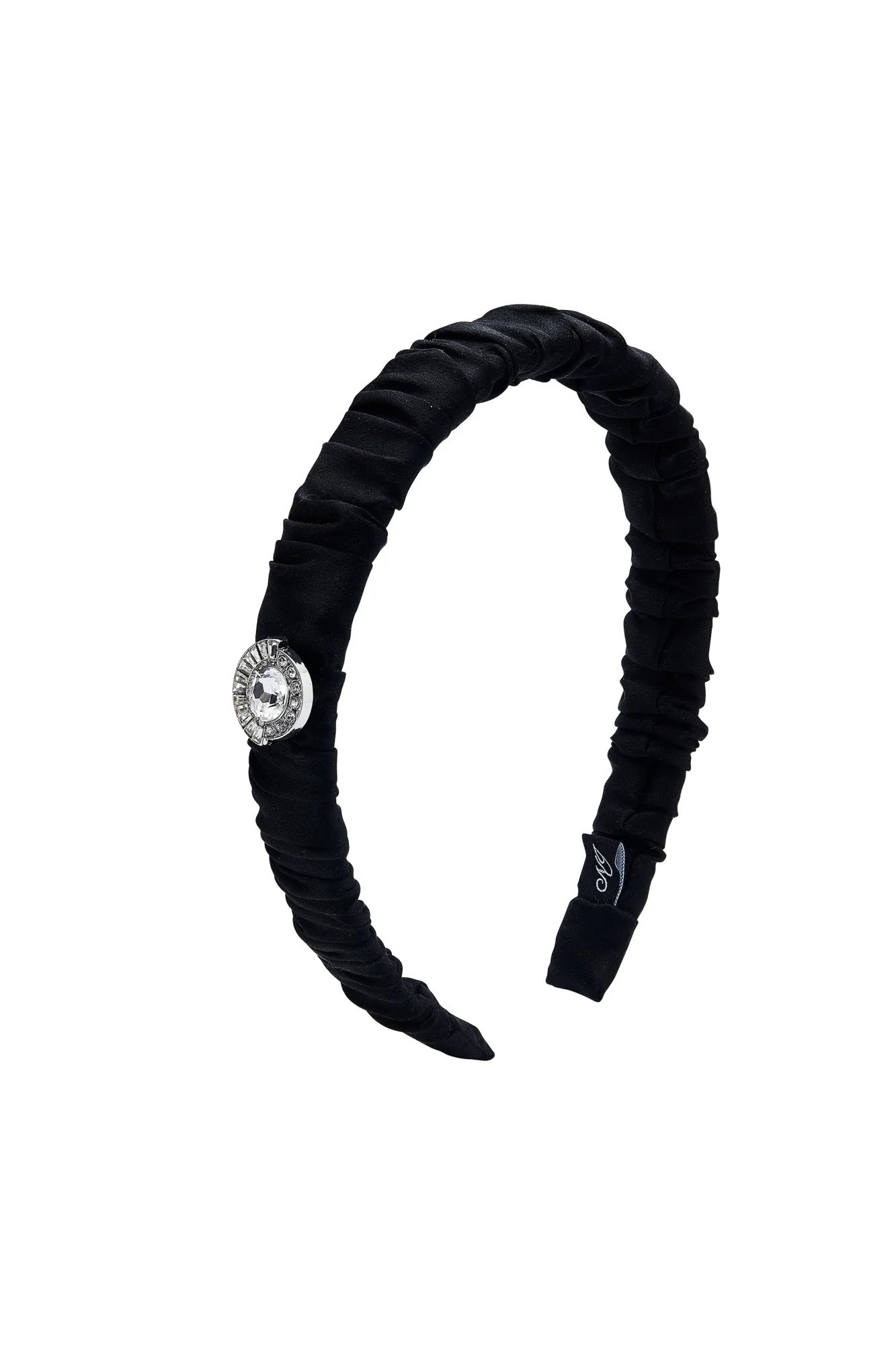 Blythe Crystal-Detail Black Silk Headband