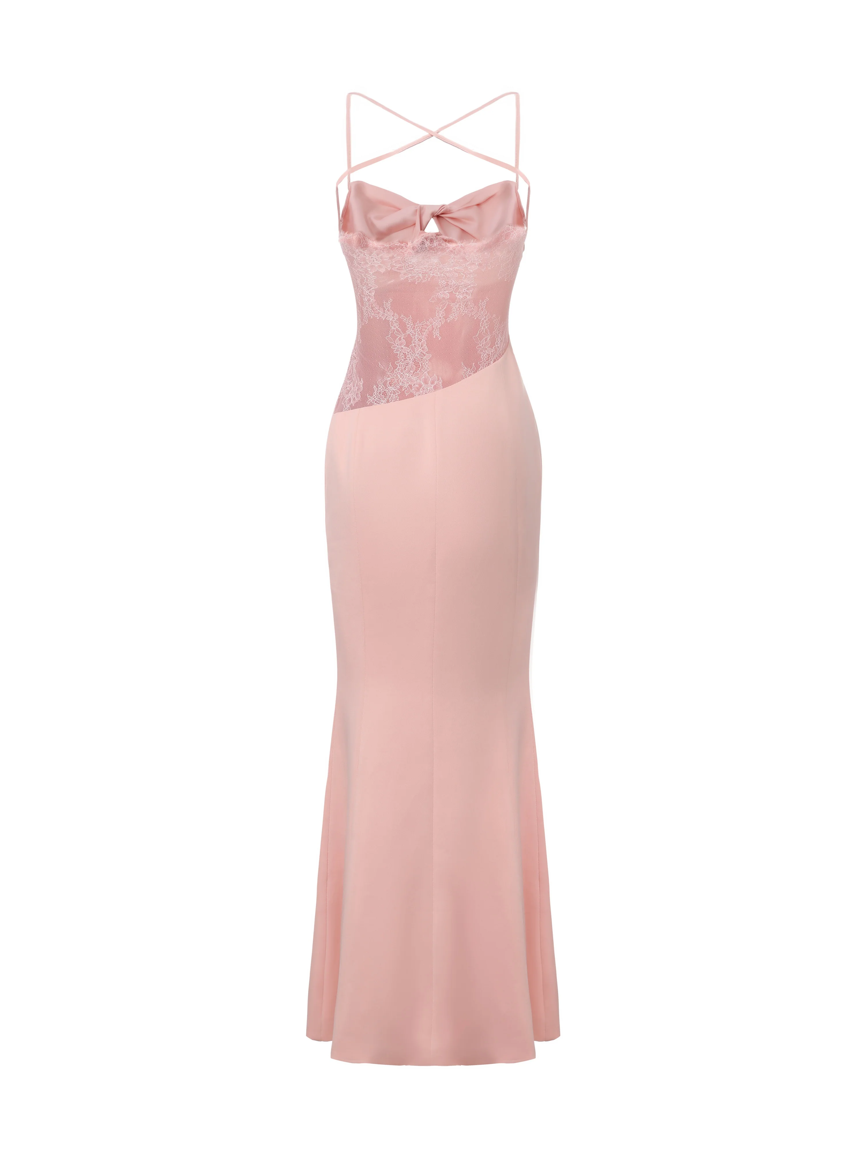 Brielle Twist-Front Peach Pink Dress - Image 14