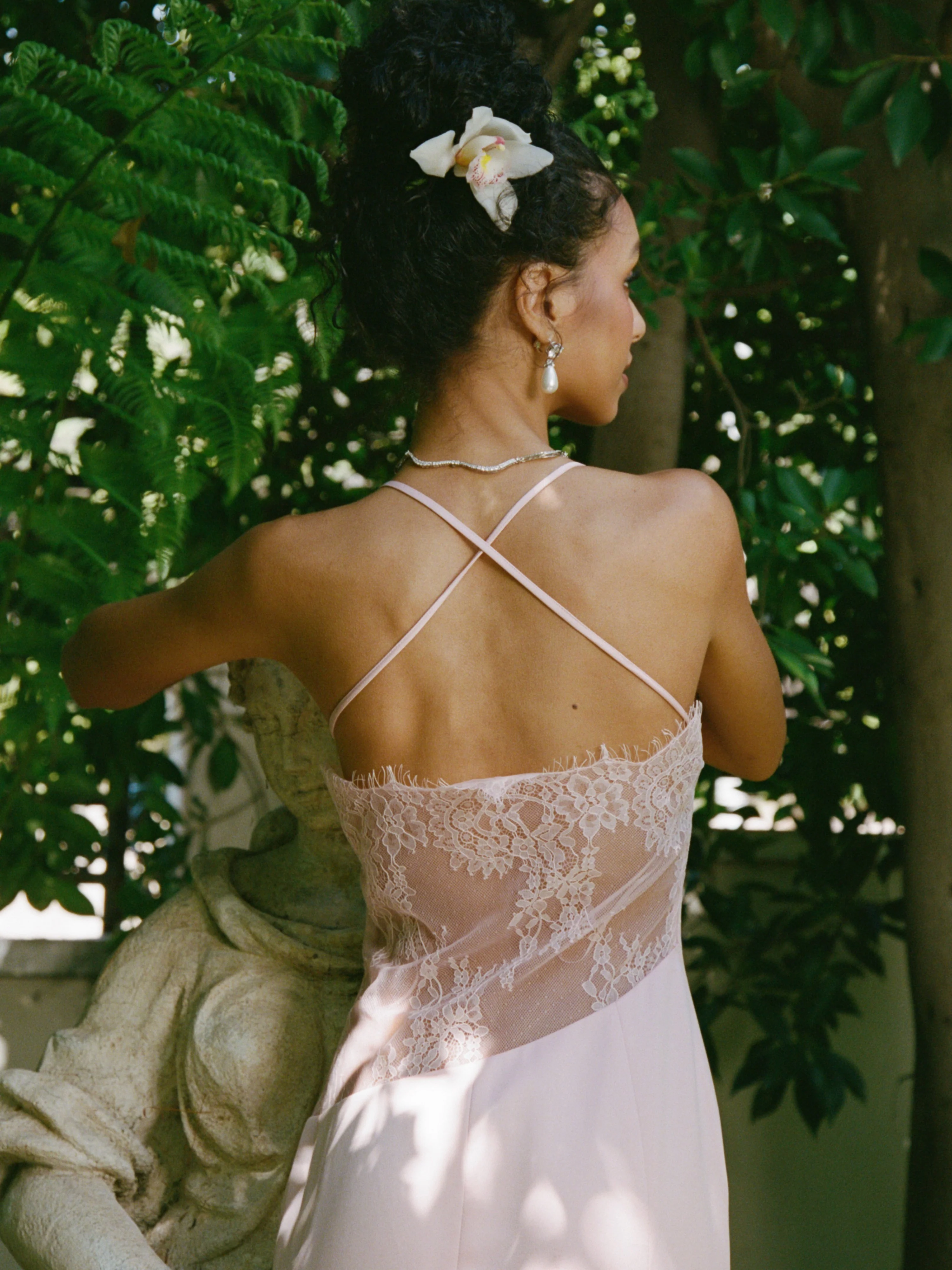 Brielle Twist-Front Peach Pink Dress - Image 3