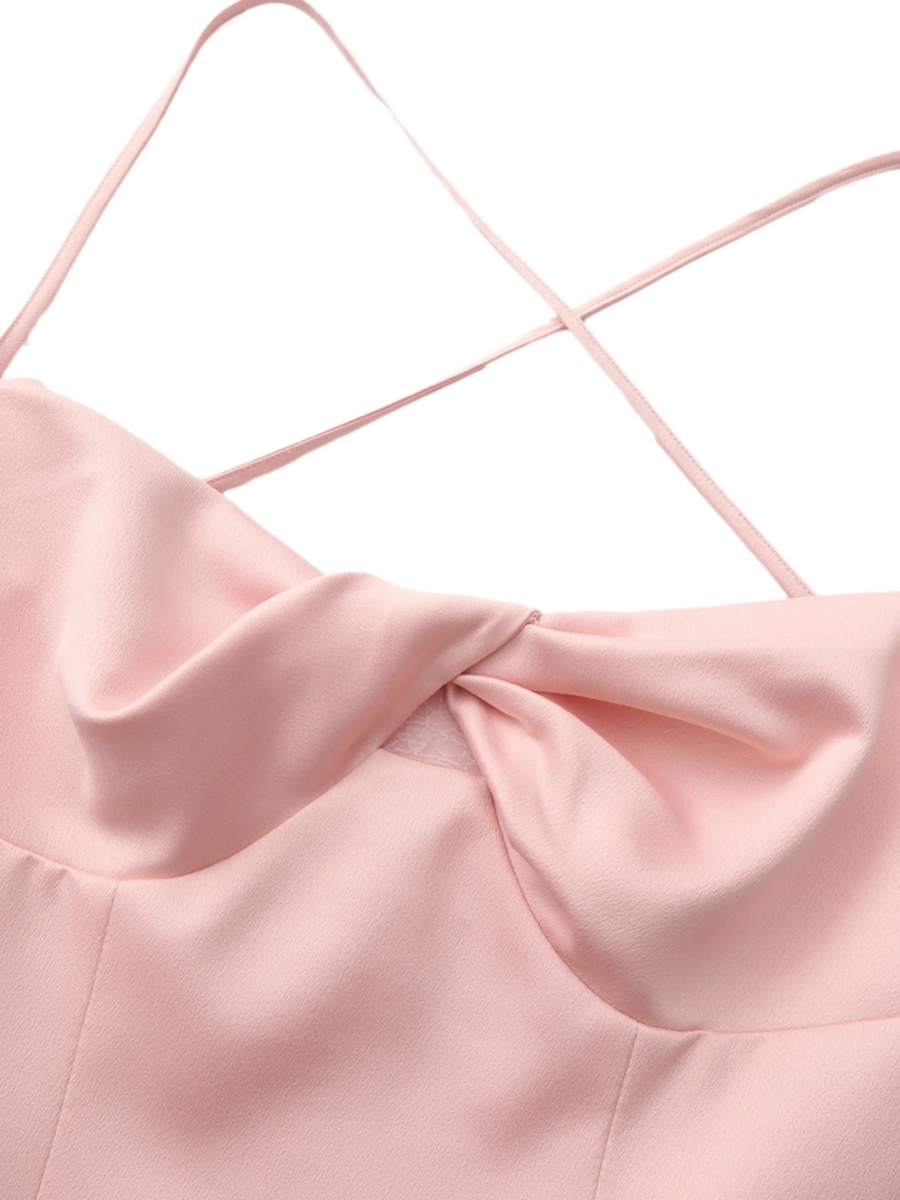 Brielle Twist-Front Peach Pink Dress - Image 8