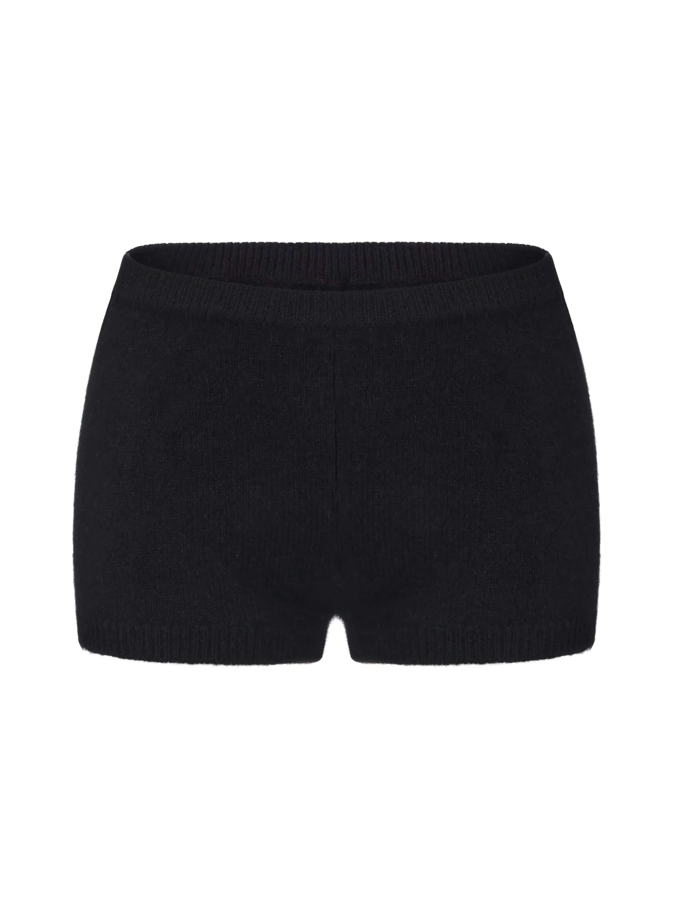 Brigitte Brushed Knit Black Micro Shorts - Image 8
