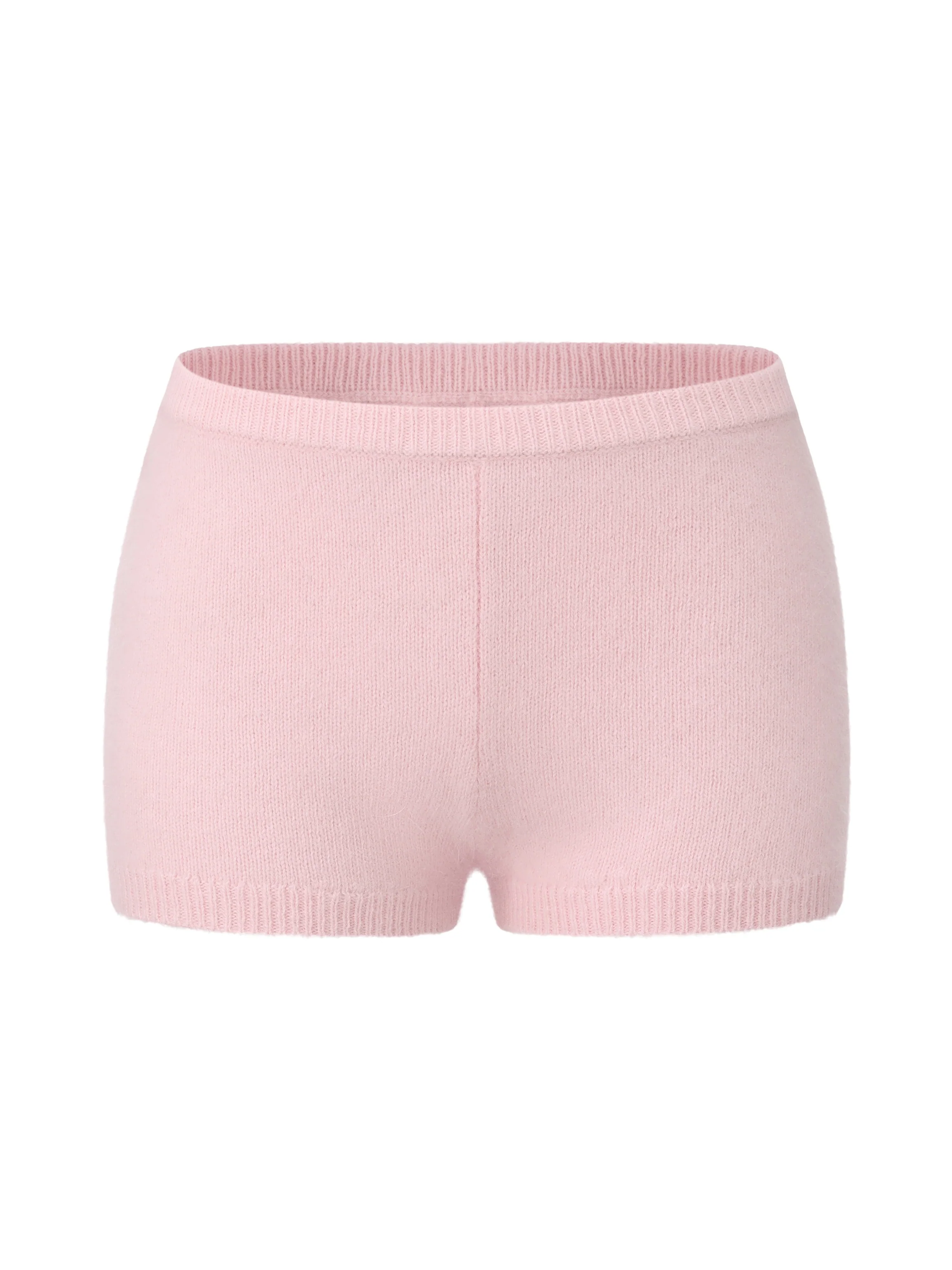 Brigitte Brushed Knit Pink Micro Shorts - Image 10