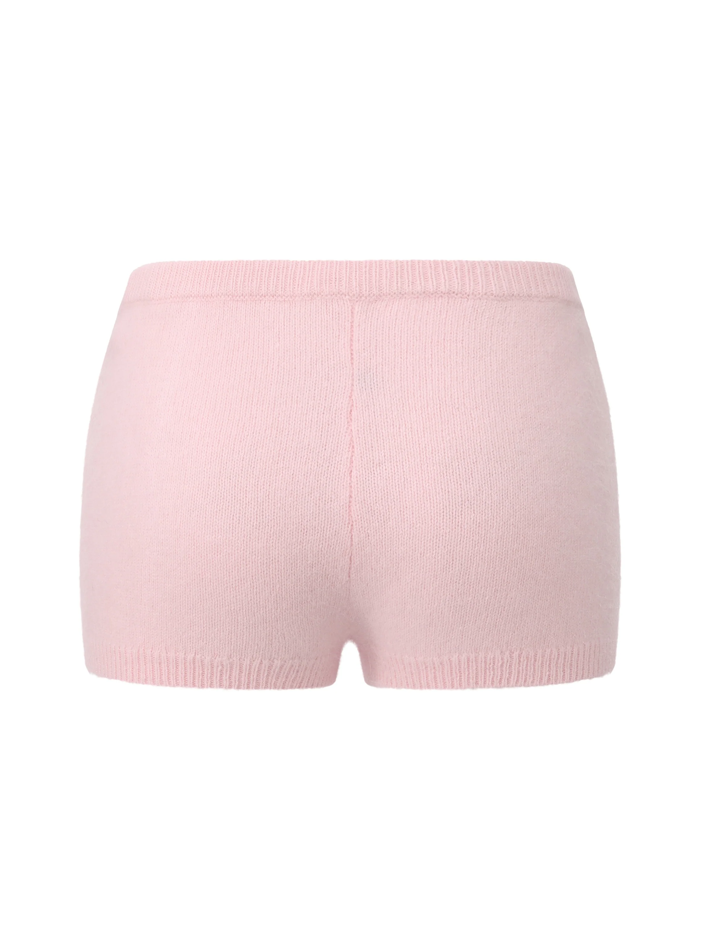 Brigitte Brushed Knit Pink Micro Shorts - Image 11
